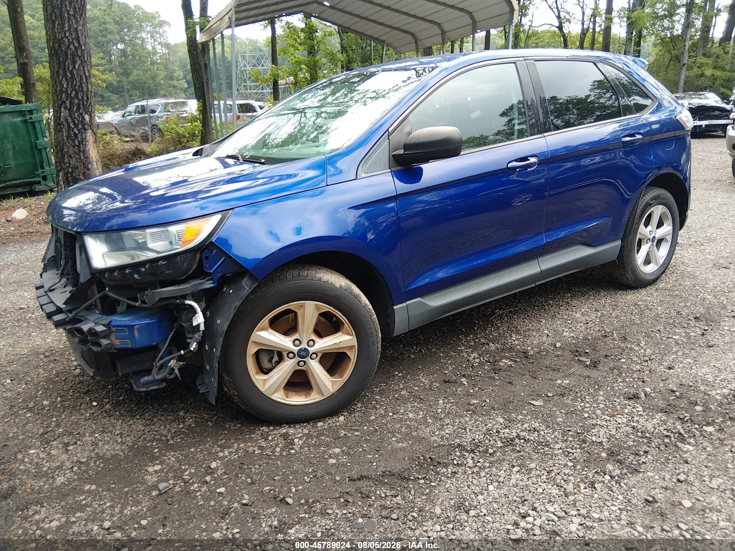 2015 Ford Edge Se Blue vin: 2FMTK4G82FBC18776