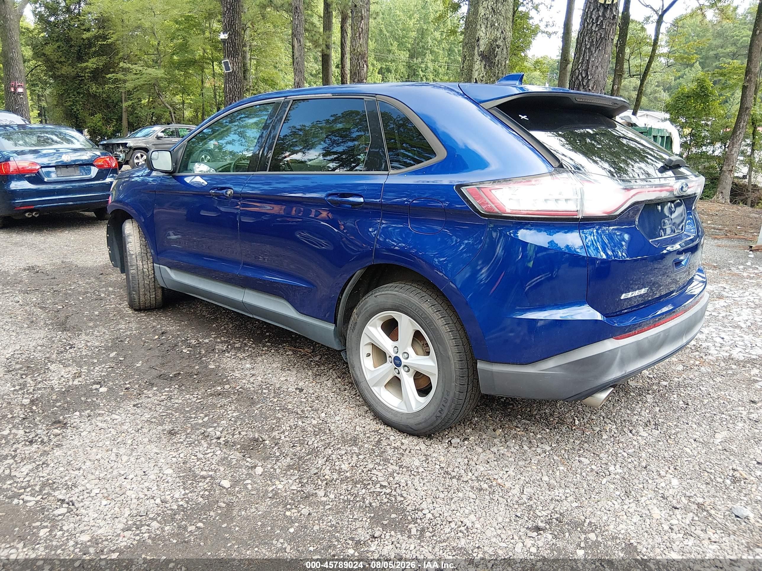 2015 Ford Edge Se Blue vin: 2FMTK4G82FBC18776