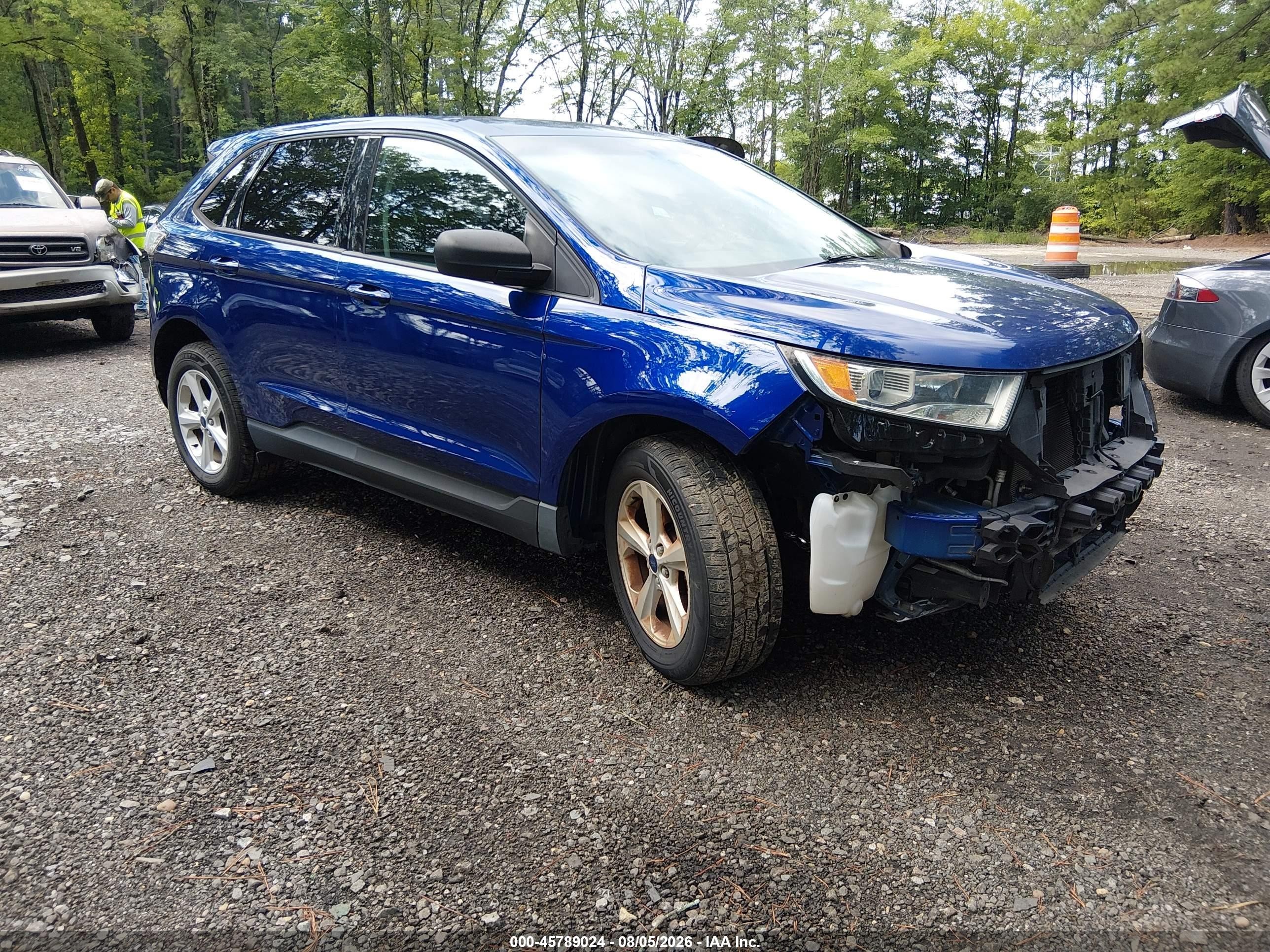 2015 Ford Edge Se Синий vin: 2FMTK4G82FBC18776