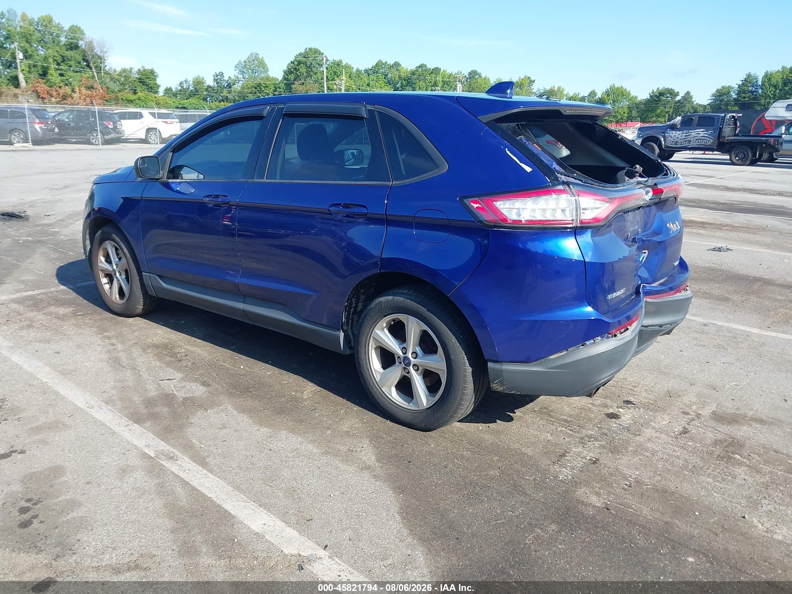 2015 Ford Edge Se Blue vin: 2FMTK4G91FBC27414