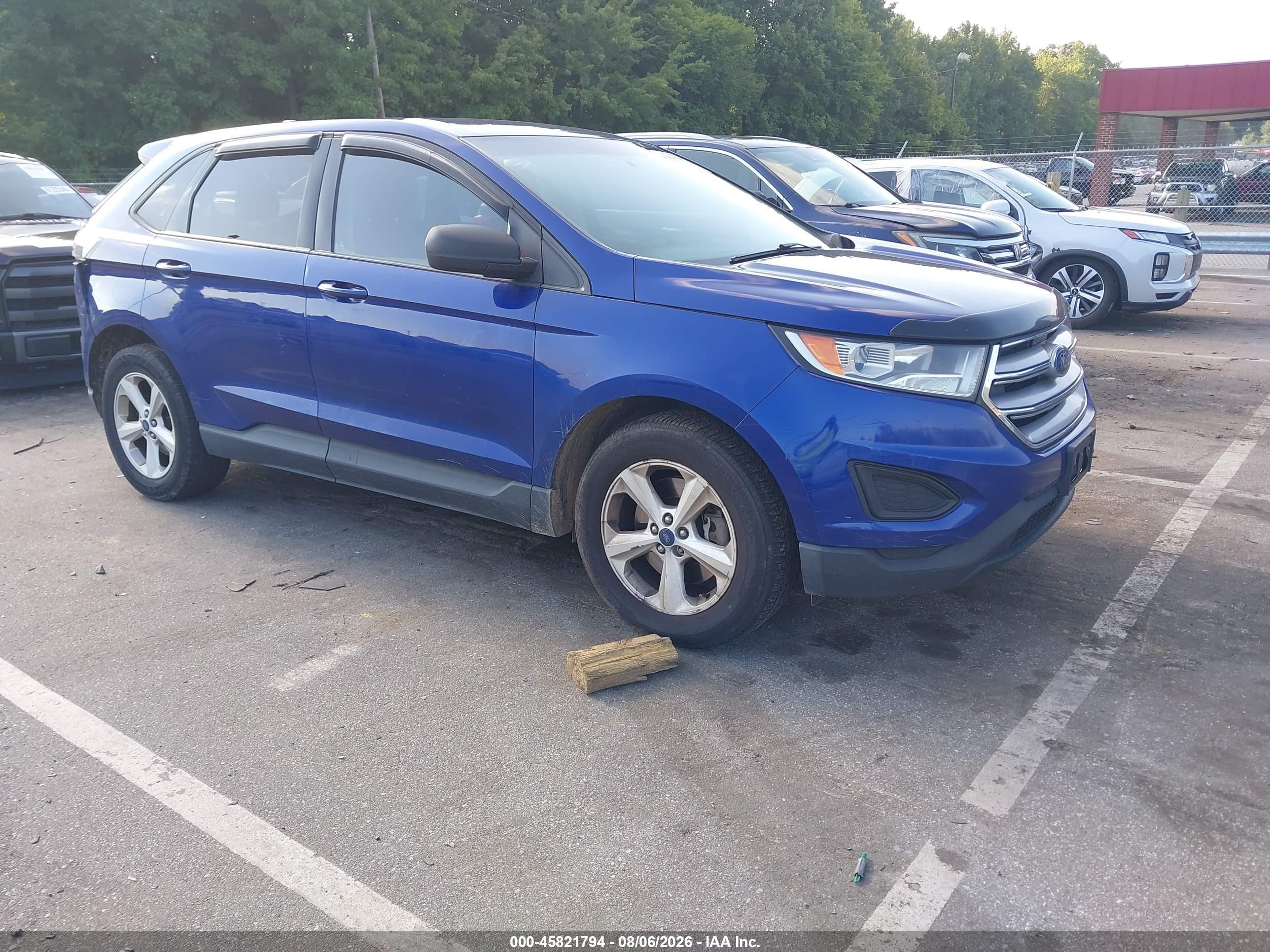 2015 Ford Edge Se Blue vin: 2FMTK4G91FBC27414