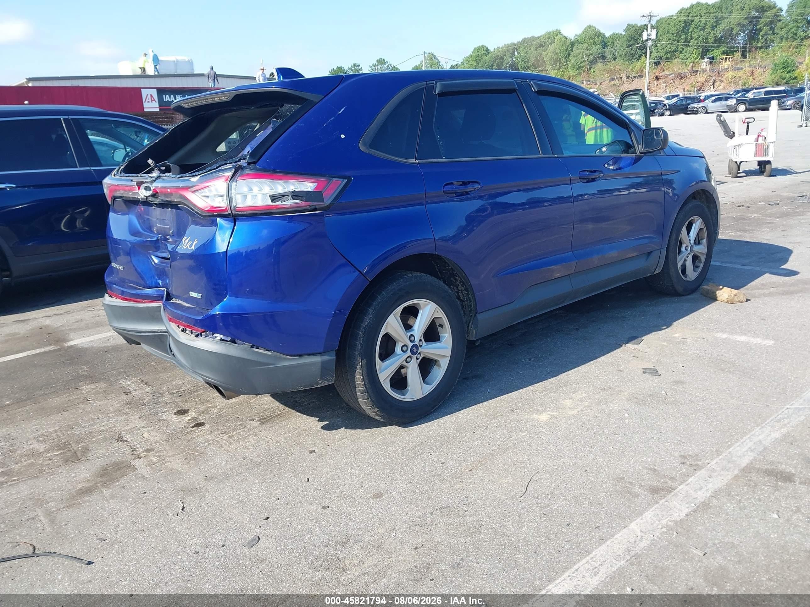 2015 Ford Edge Se Blue vin: 2FMTK4G91FBC27414