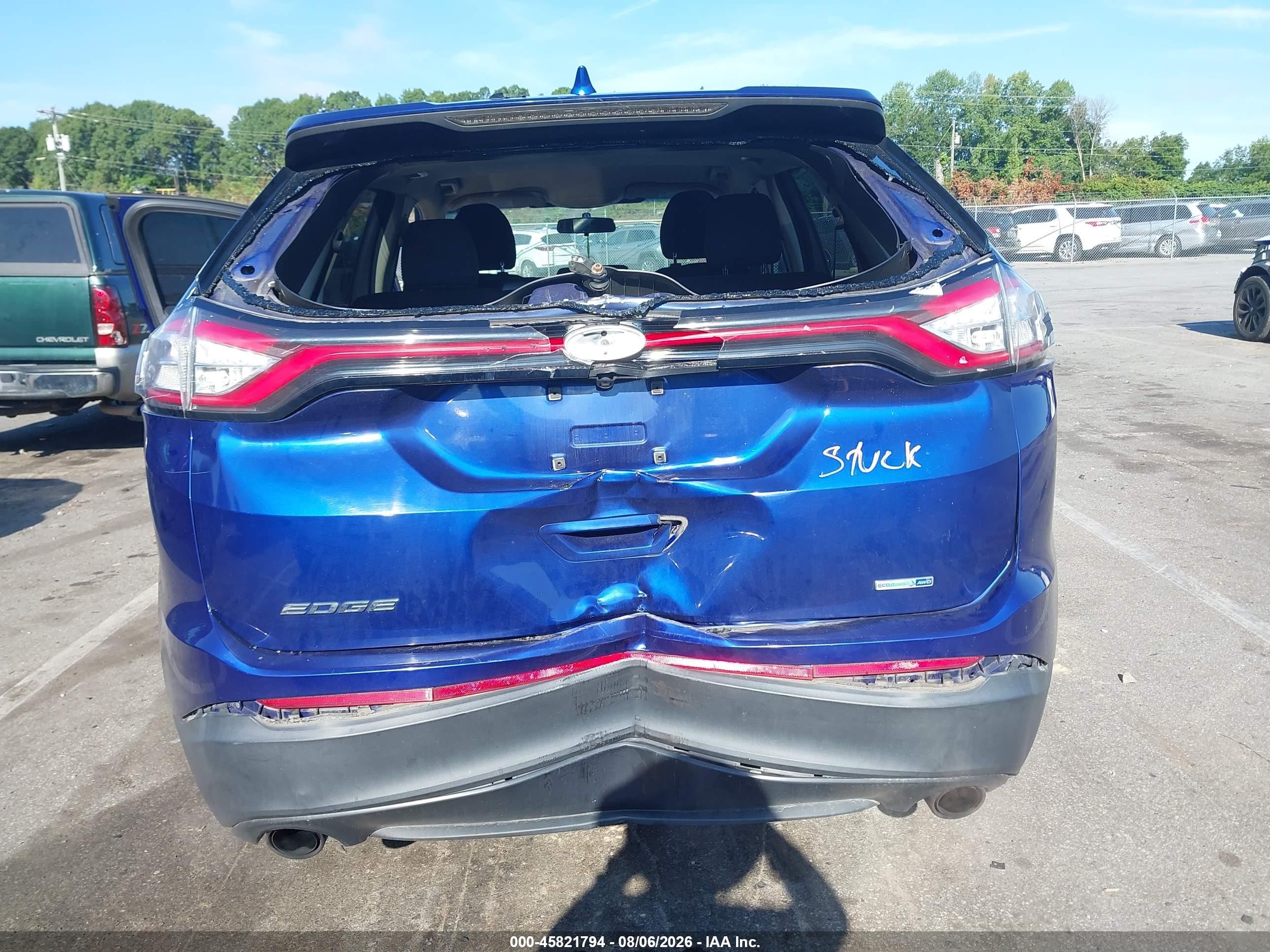 2015 Ford Edge Se Blue vin: 2FMTK4G91FBC27414