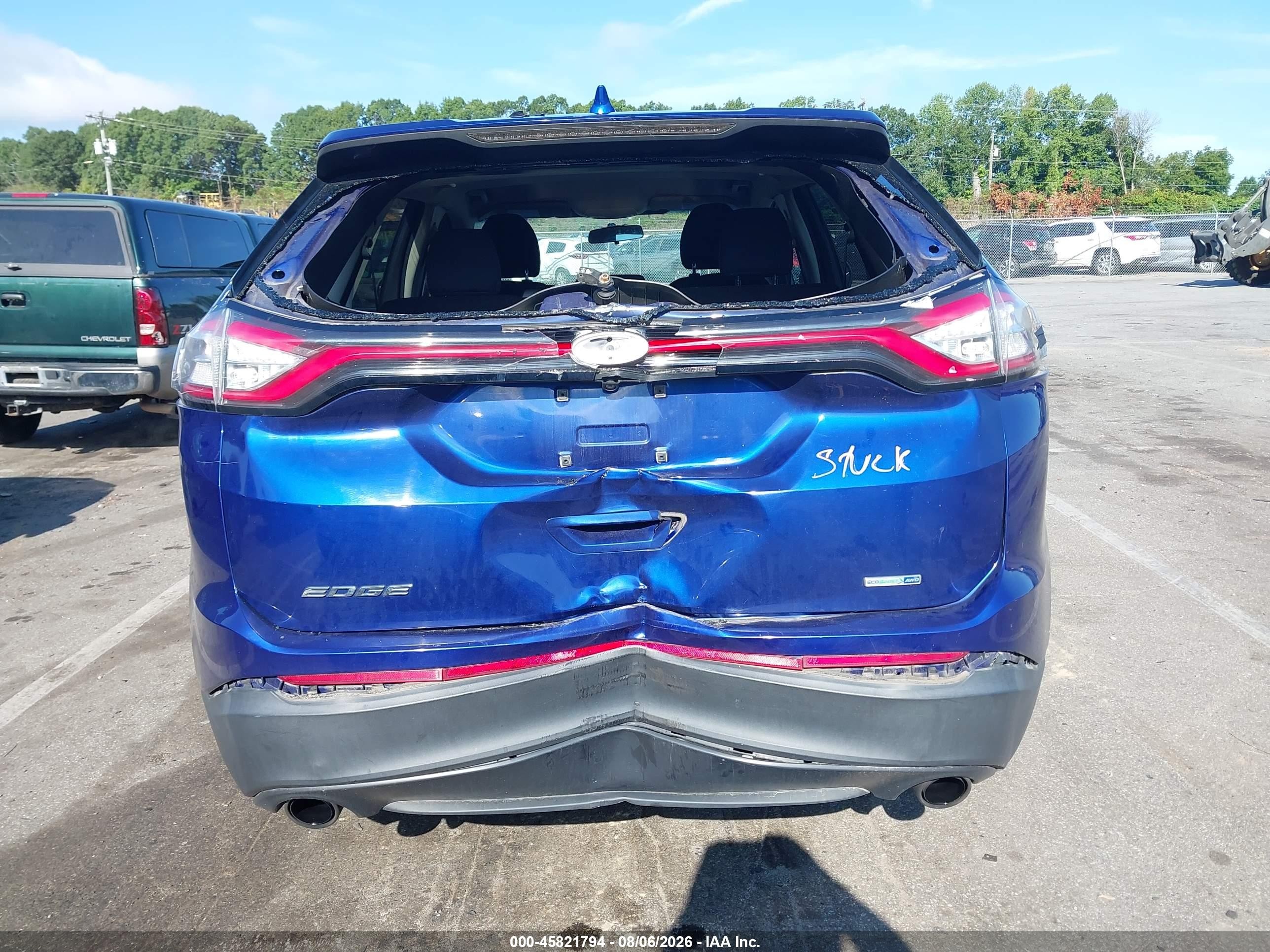 2015 Ford Edge Se Blue vin: 2FMTK4G91FBC27414
