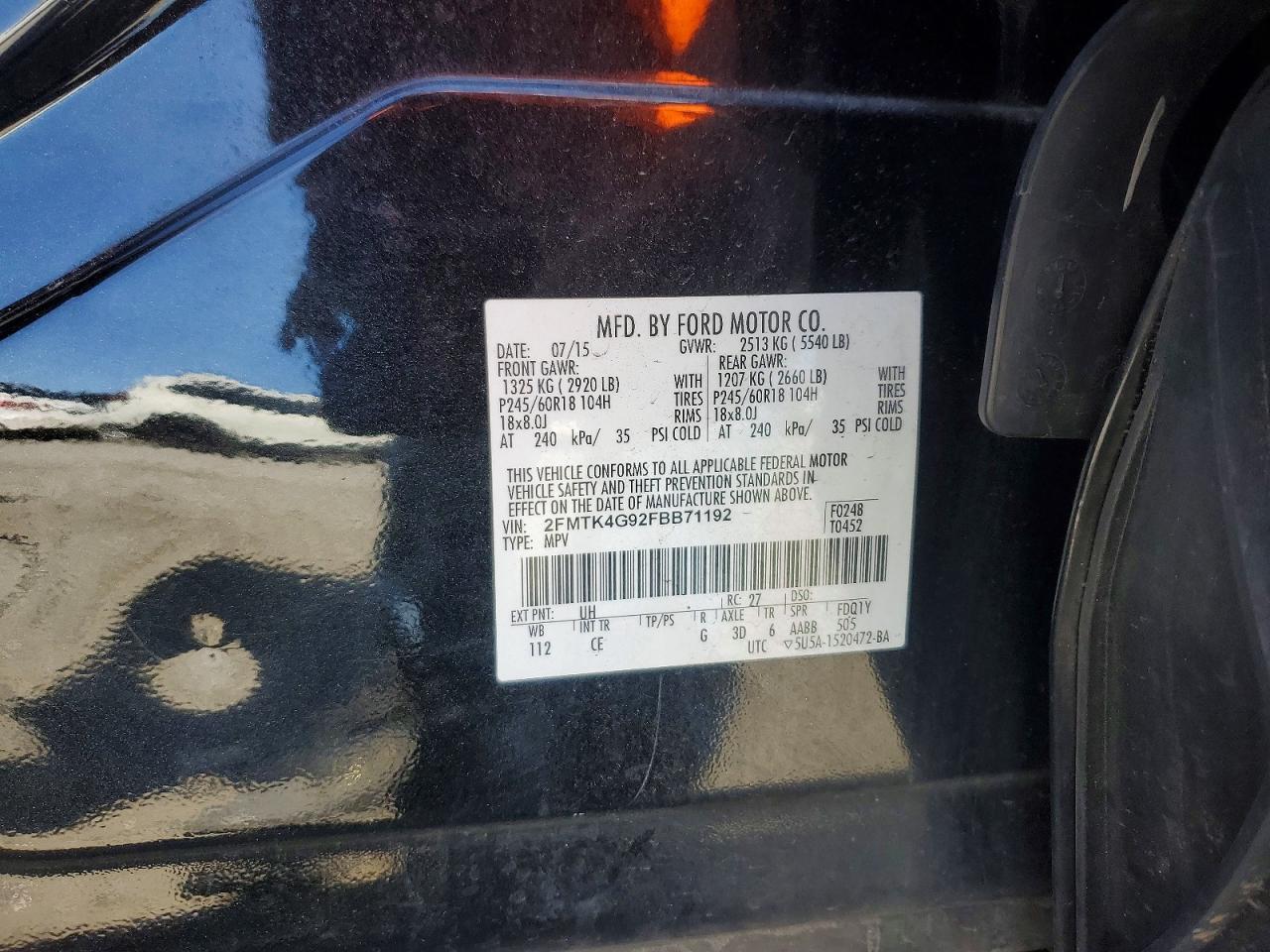 2015 Ford Edge Se Black vin: 2FMTK4G92FBB71192