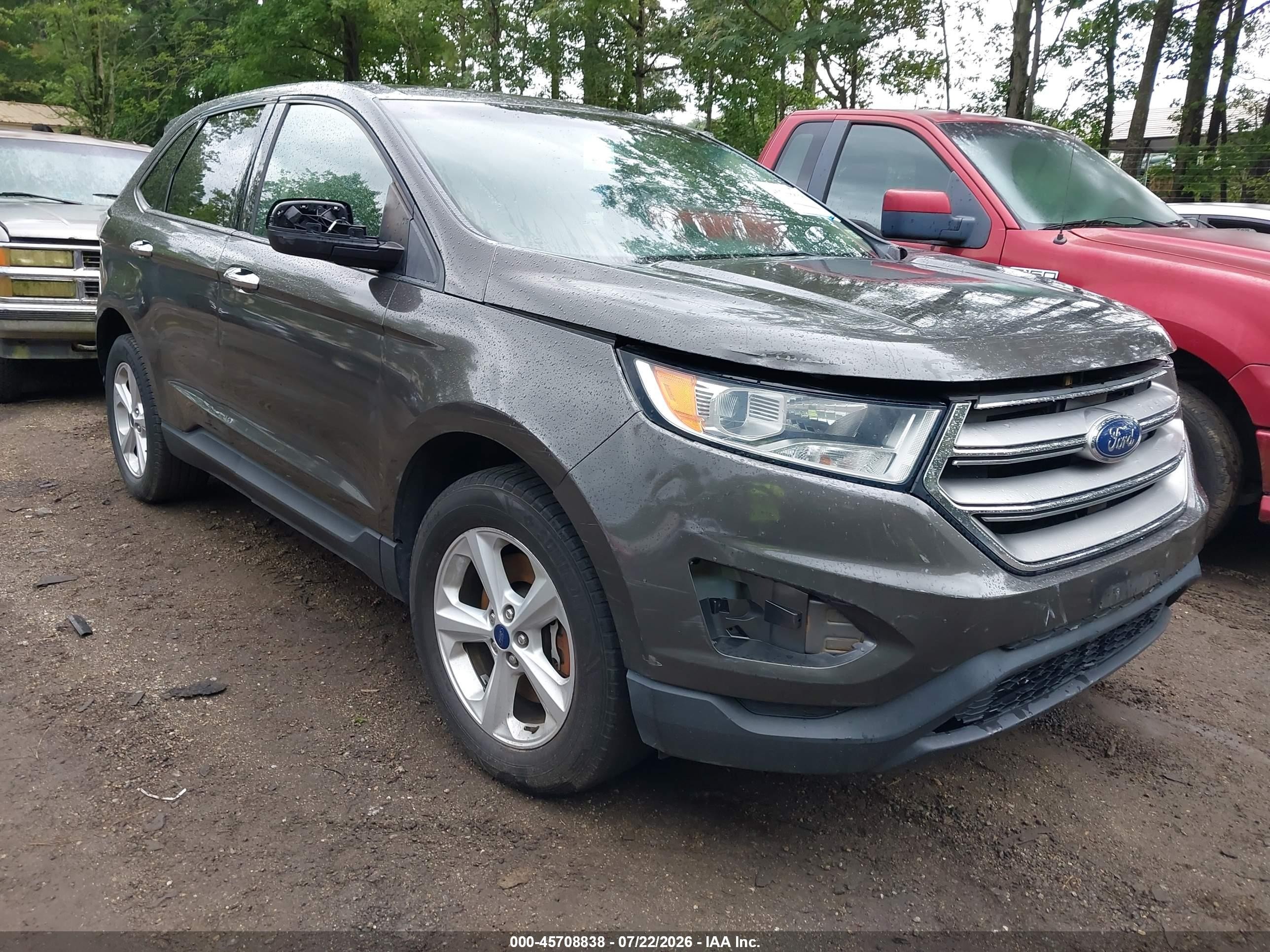 2015 Ford Edge Se Gray vin: 2FMTK4G94FBB79777