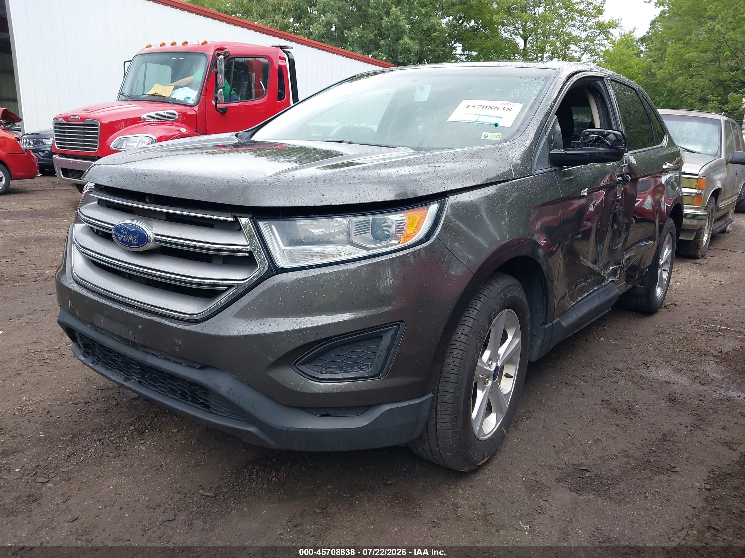 2015 Ford Edge Se Gray vin: 2FMTK4G94FBB79777