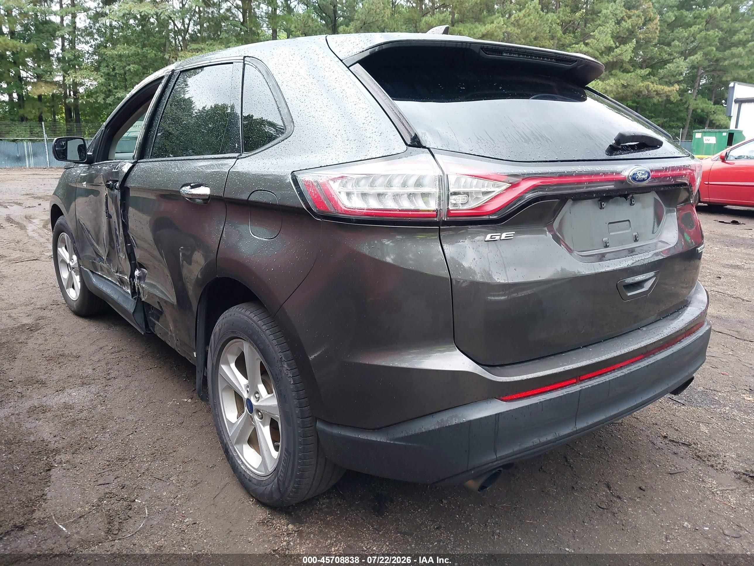 2015 Ford Edge Se Gray vin: 2FMTK4G94FBB79777