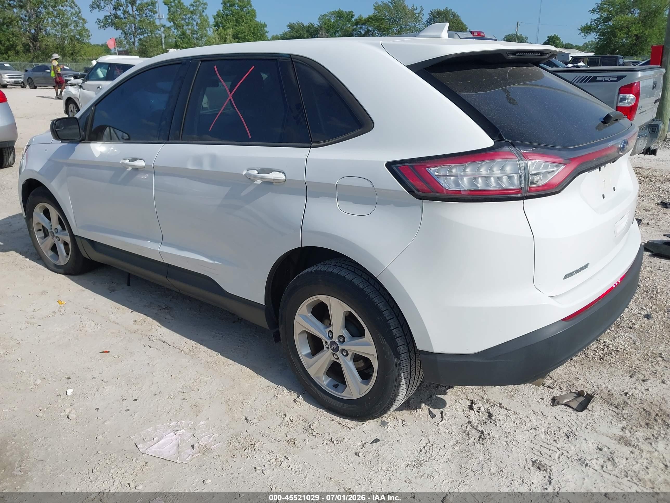 2015 Ford Edge Se White vin: 2FMTK4G99FBB69553