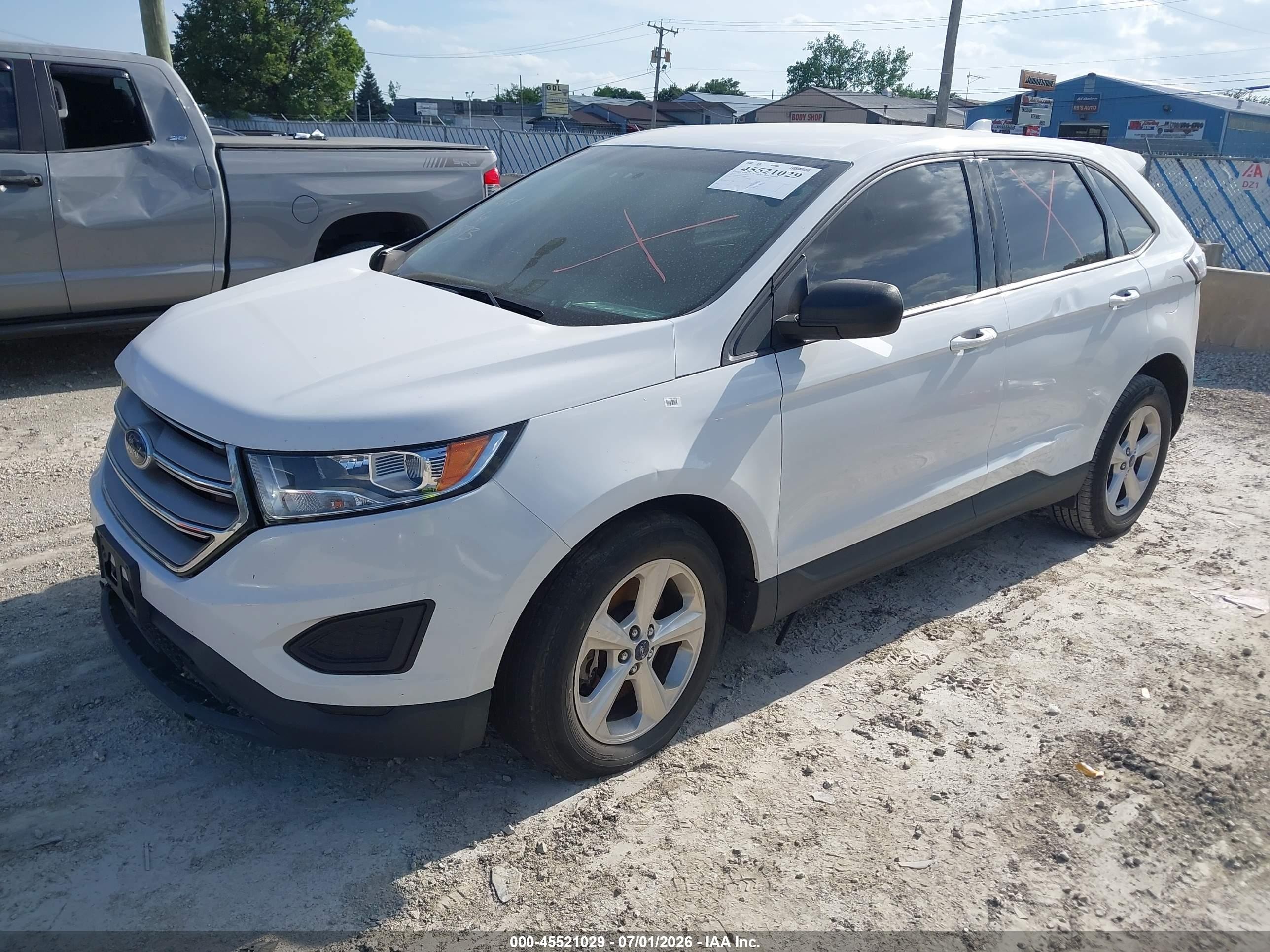 2015 Ford Edge Se White vin: 2FMTK4G99FBB69553