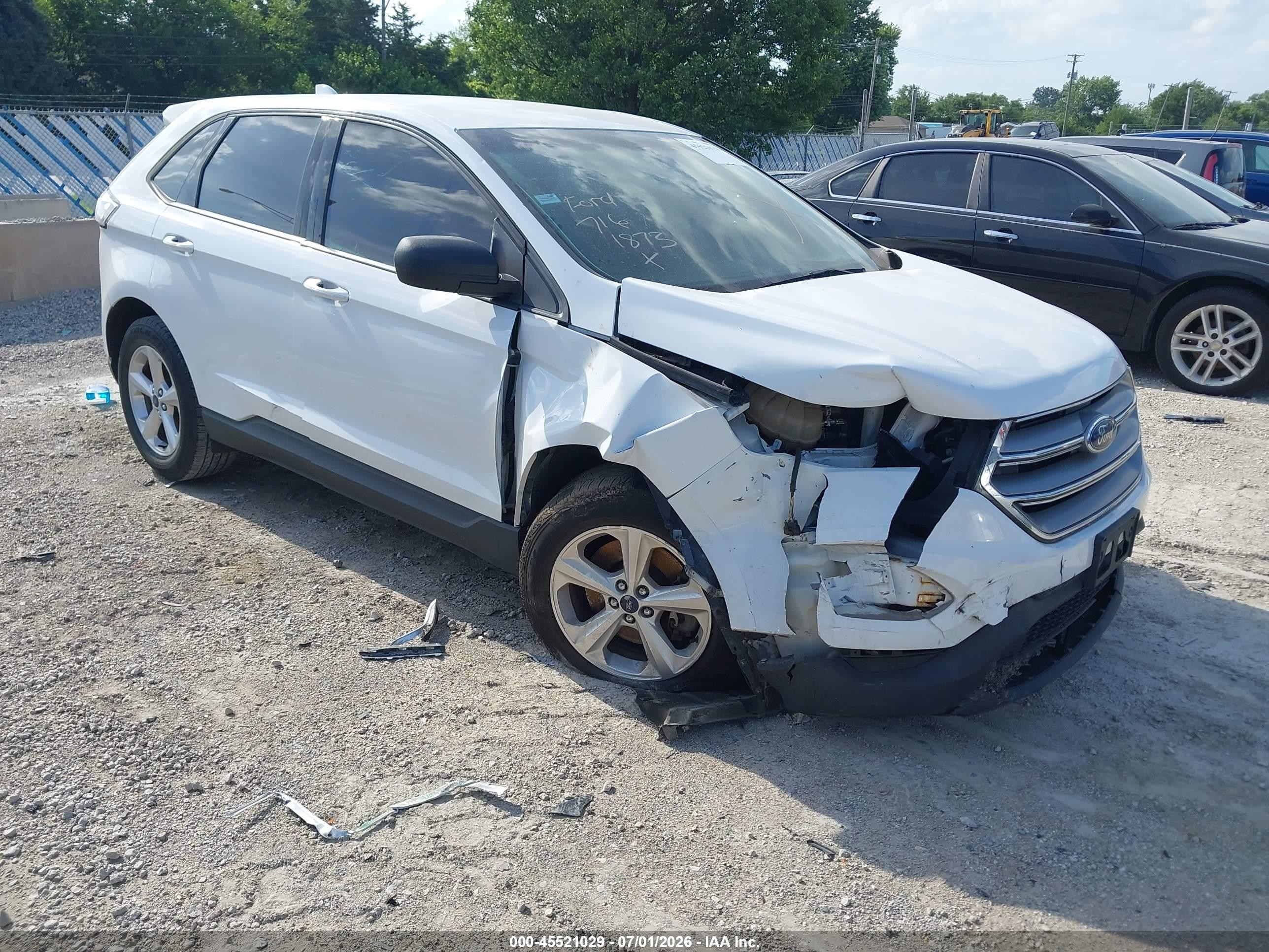 2015 Ford Edge Se Белый vin: 2FMTK4G99FBB69553