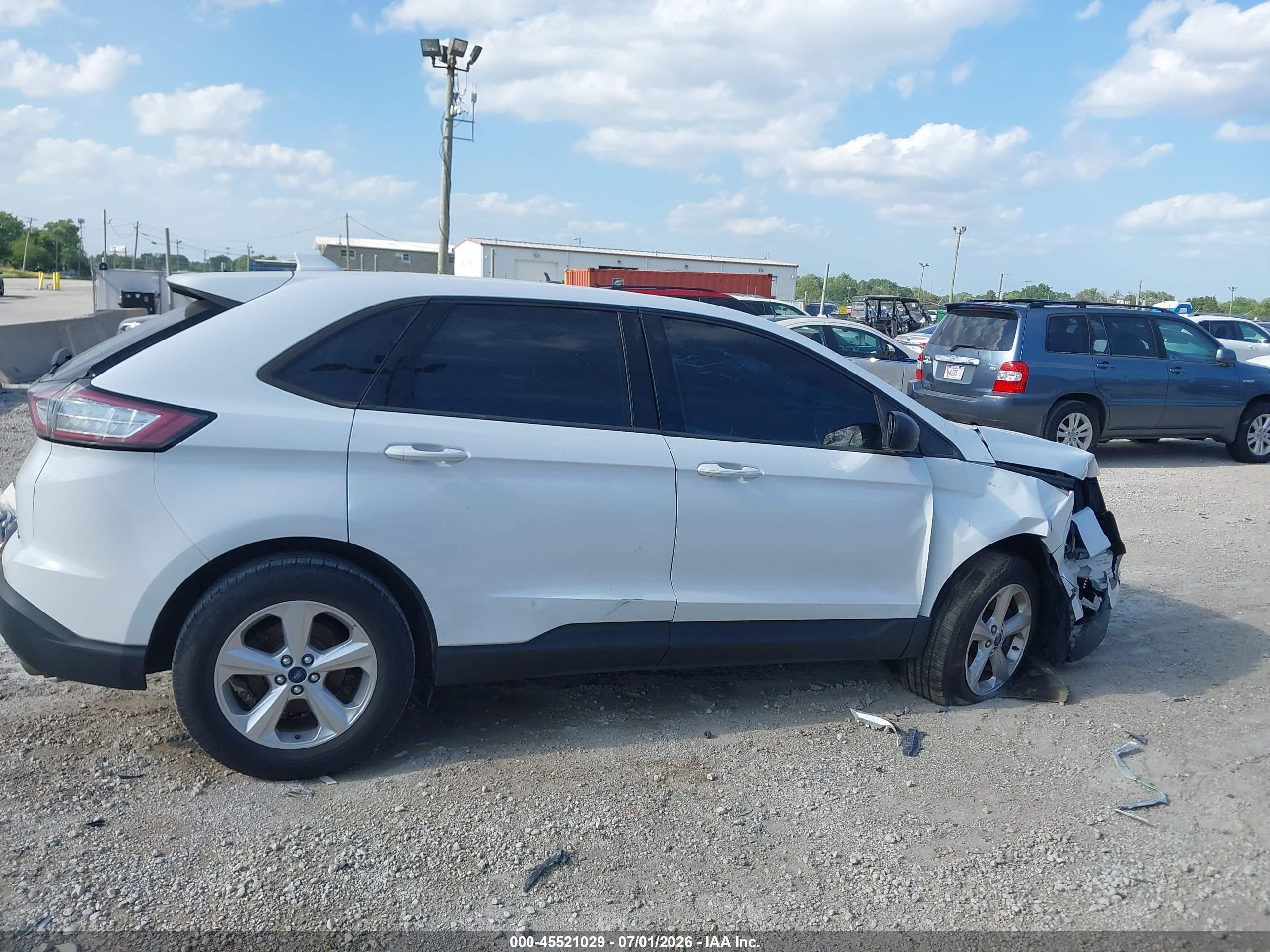 2015 Ford Edge Se White vin: 2FMTK4G99FBB69553