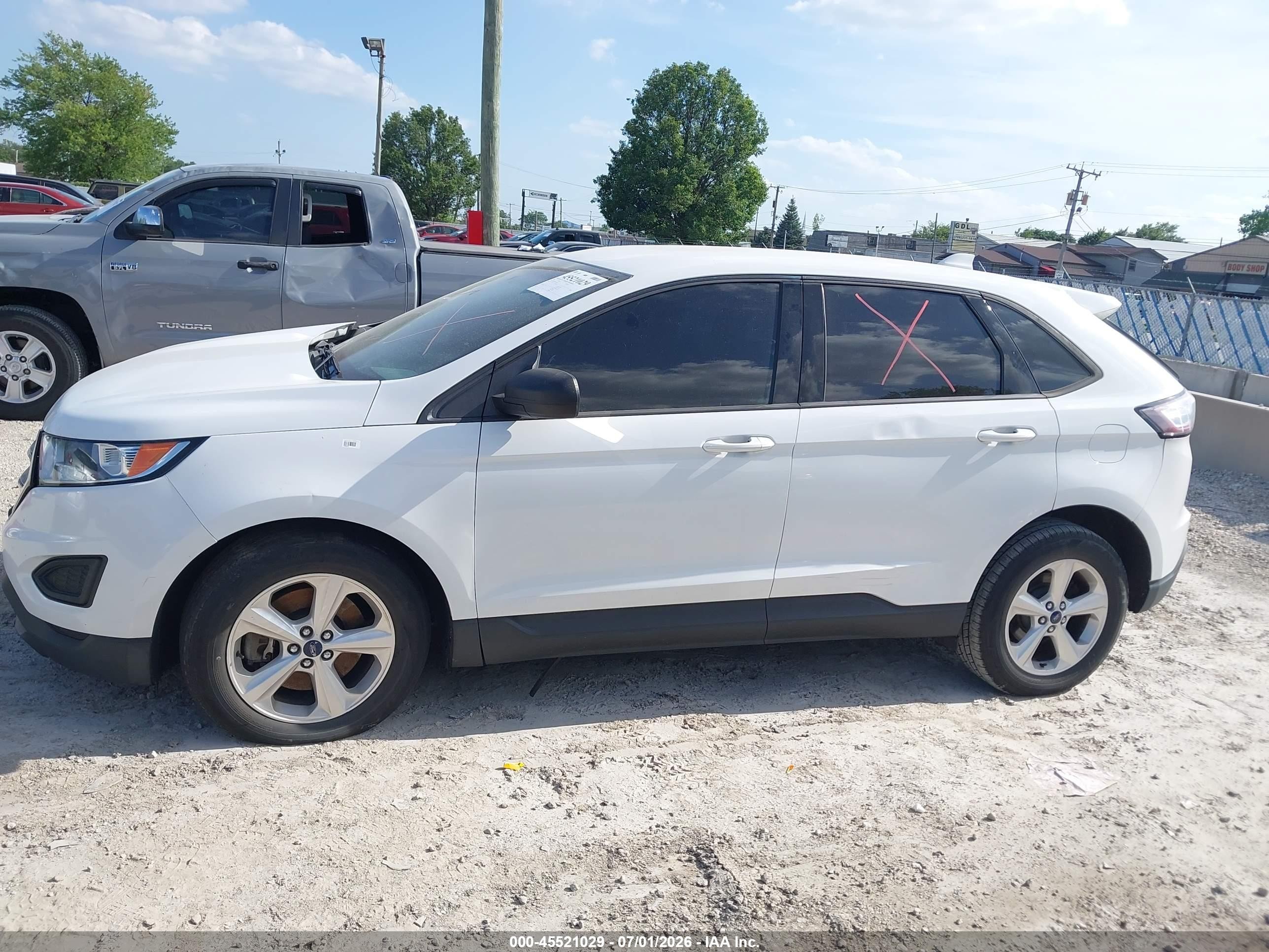 2015 Ford Edge Se White vin: 2FMTK4G99FBB69553