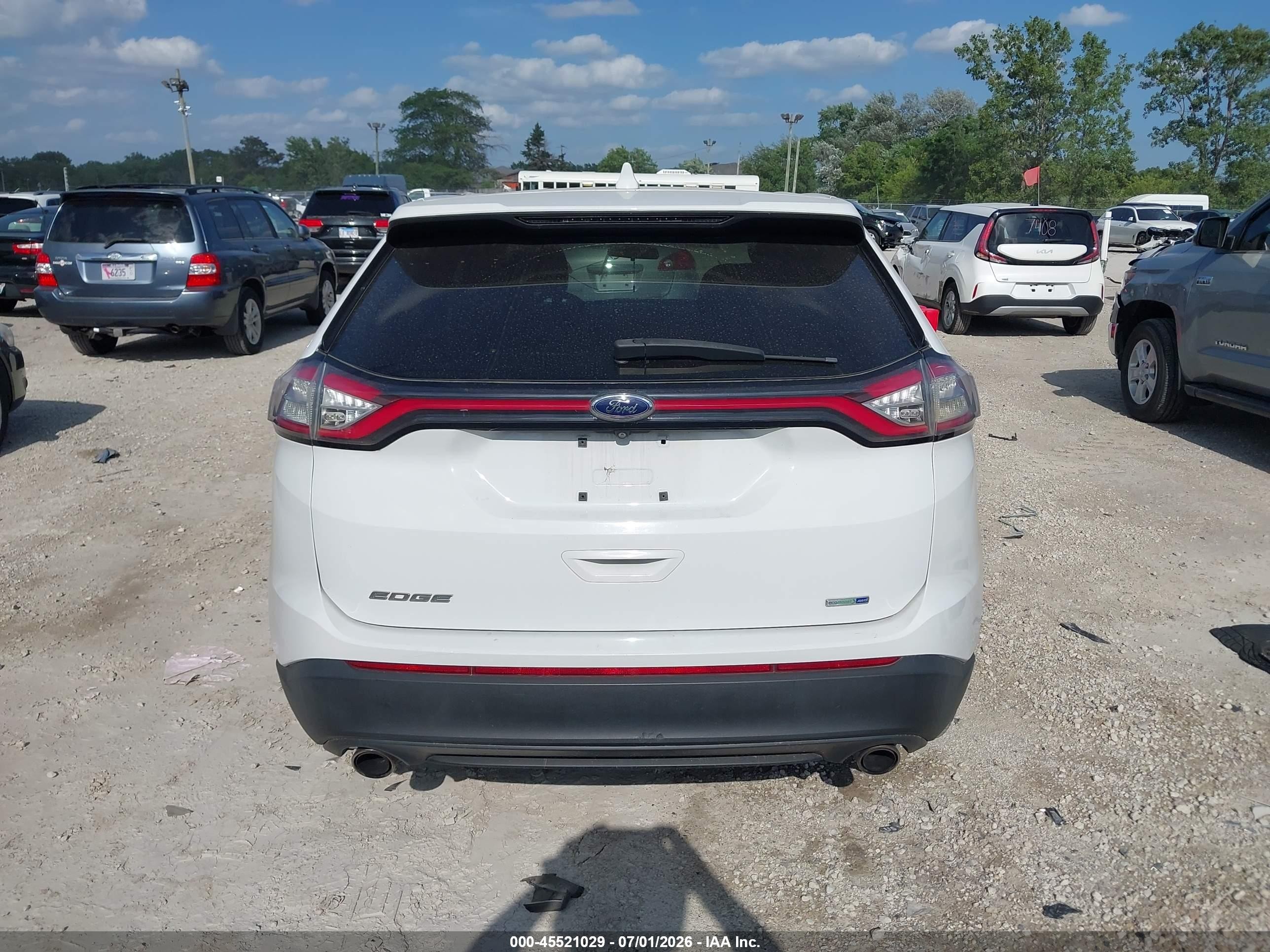 2015 Ford Edge Se White vin: 2FMTK4G99FBB69553