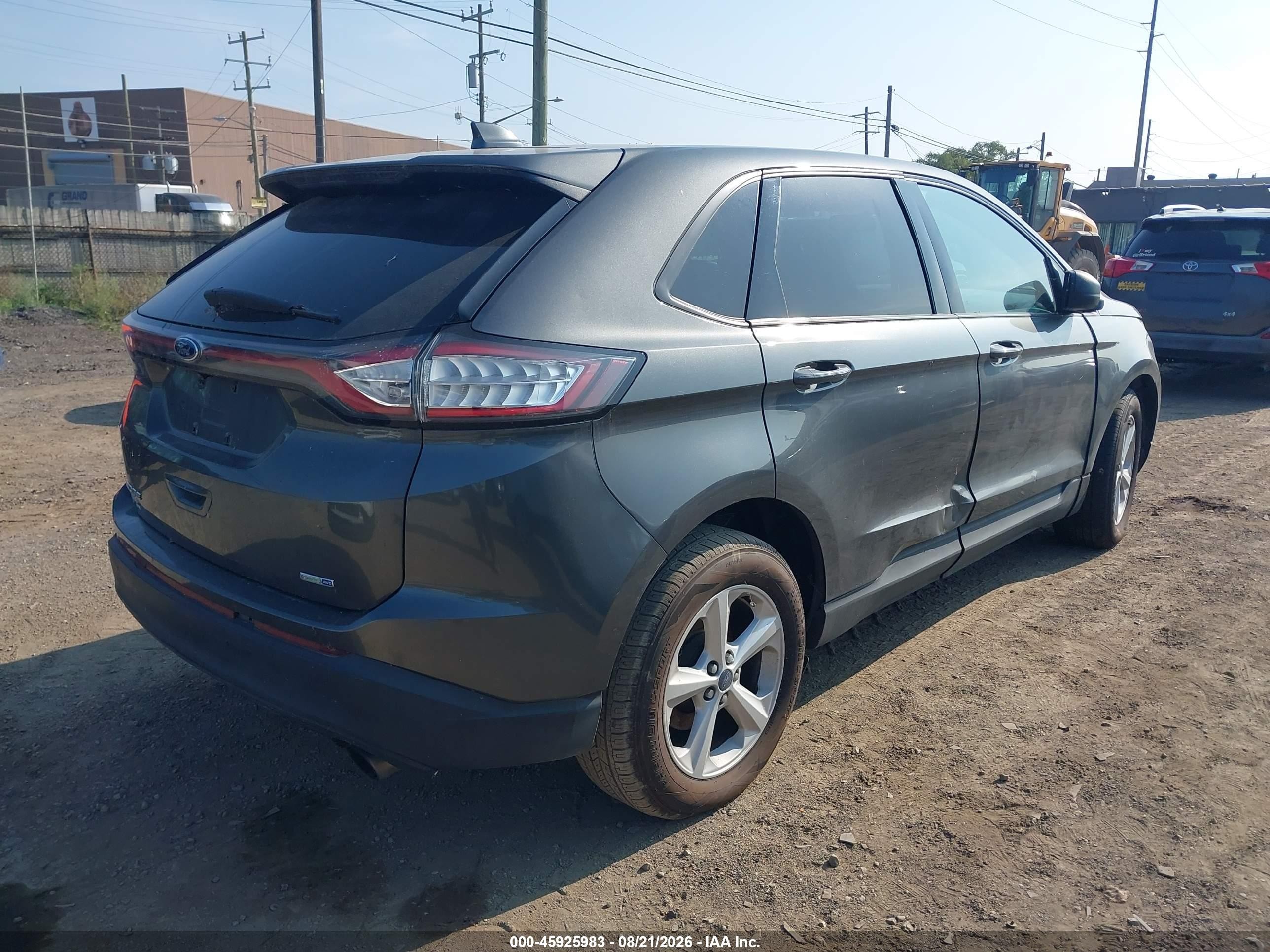 2015 Ford Edge Se Серый vin: 2FMTK4G99FBC05922