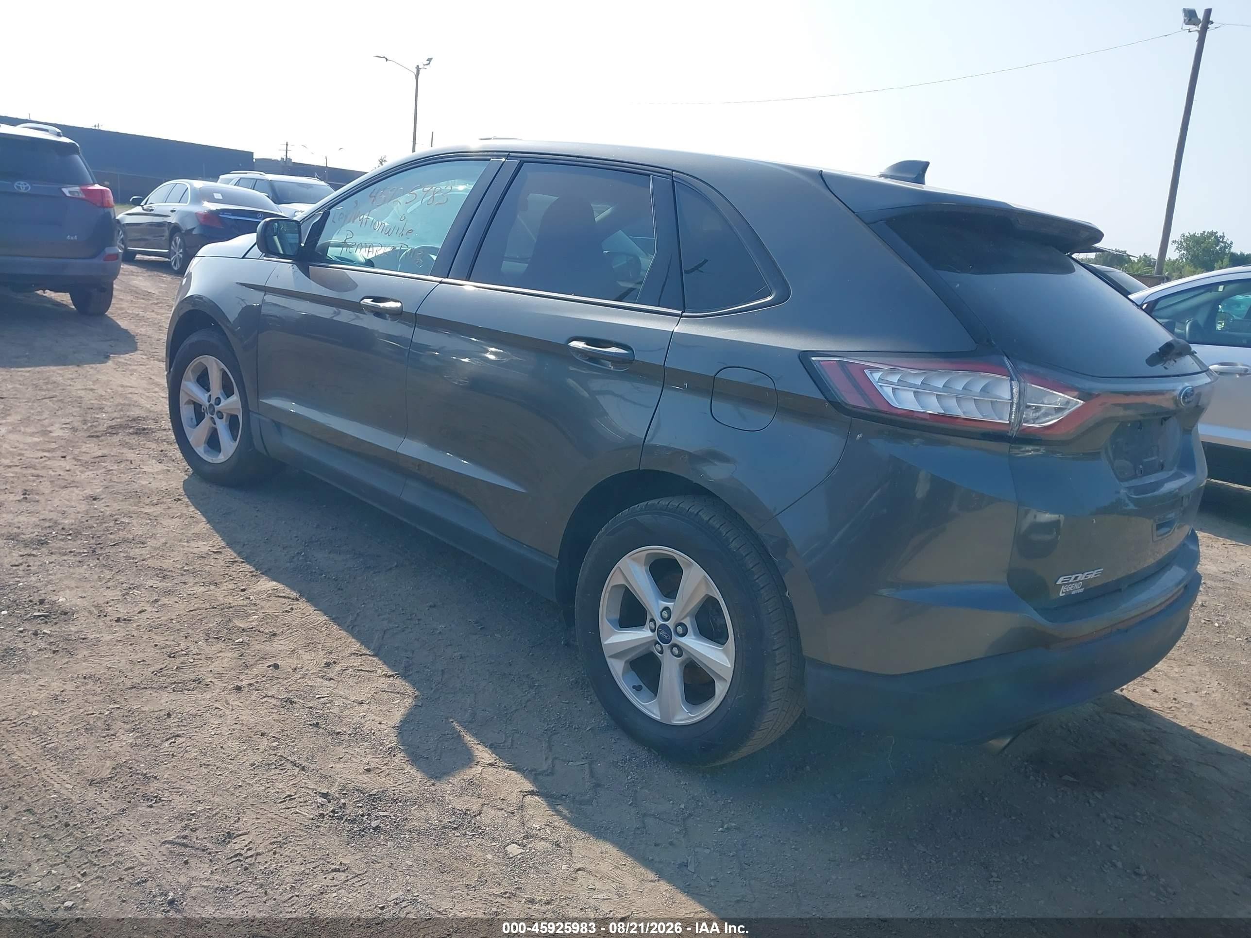2015 Ford Edge Se Серый vin: 2FMTK4G99FBC05922