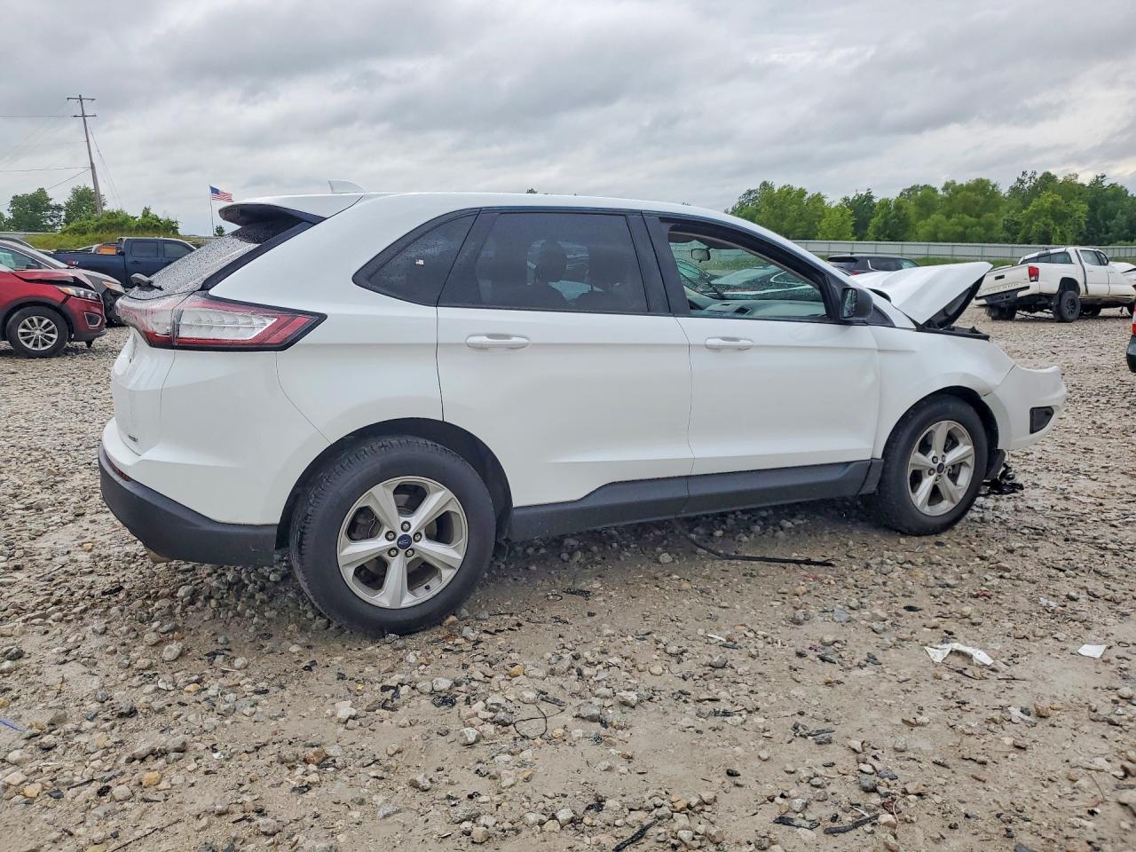 2015 Ford Edge Se White vin: 2FMTK4G9XFBC02852
