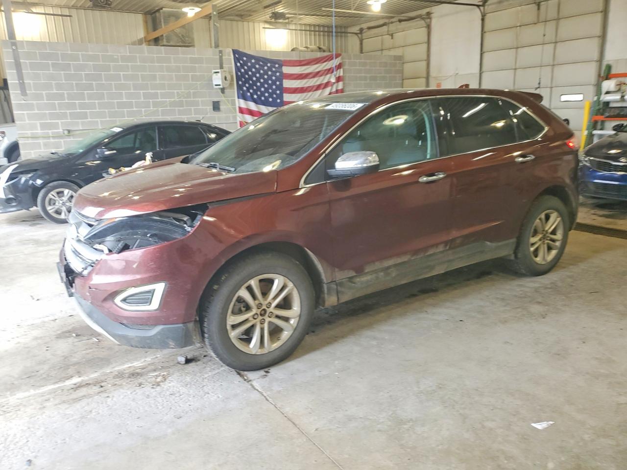 2015 Ford Edge Sel Бордовый vin: 2FMTK4J80FBB03070
