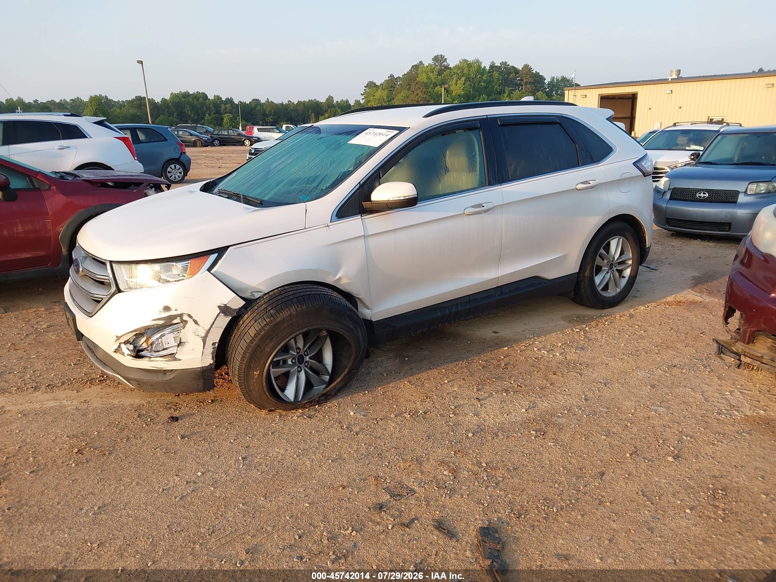 2015 Ford Edge Sel White vin: 2FMTK4J80FBB13629