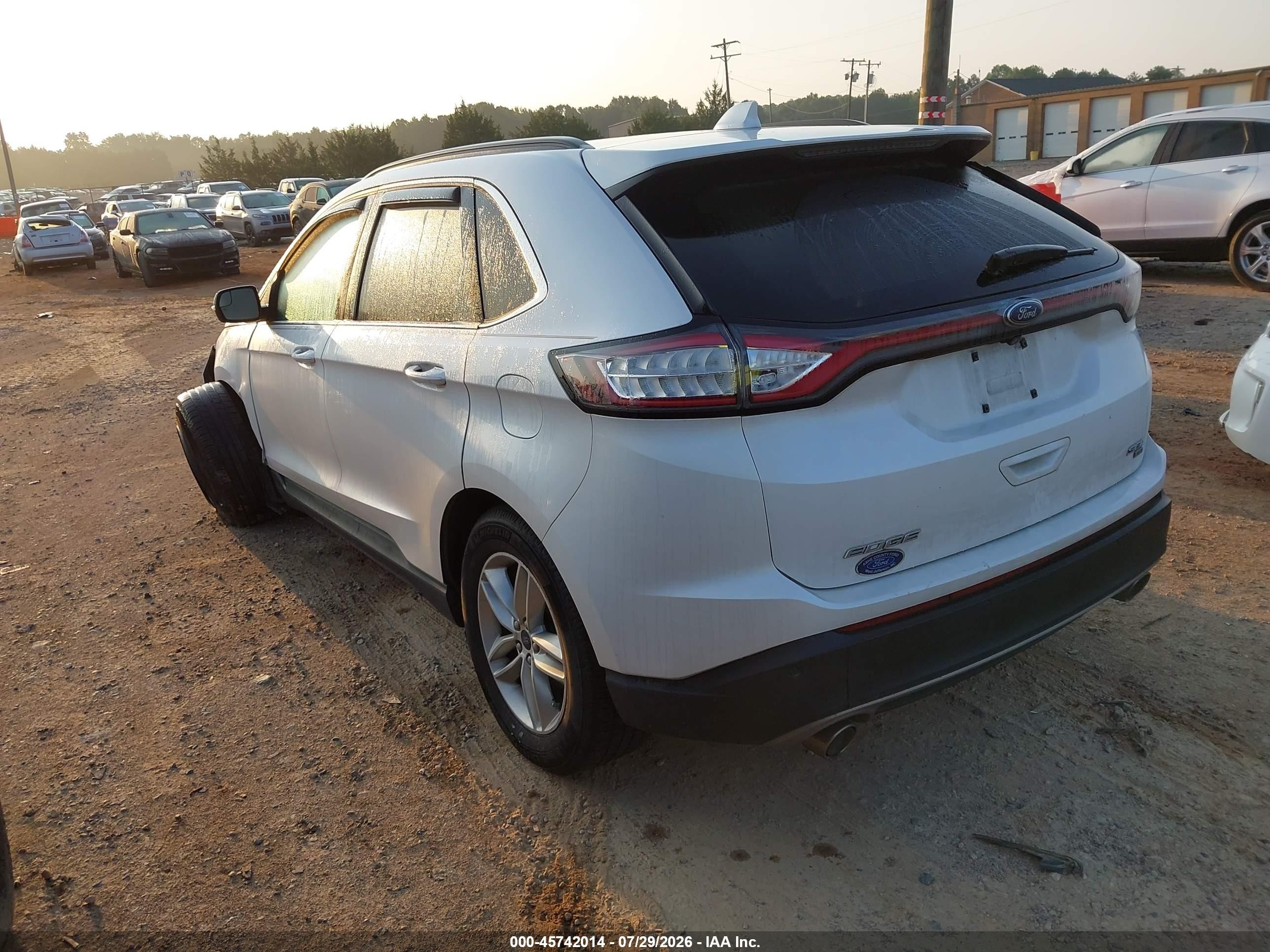 2015 Ford Edge Sel White vin: 2FMTK4J80FBB13629