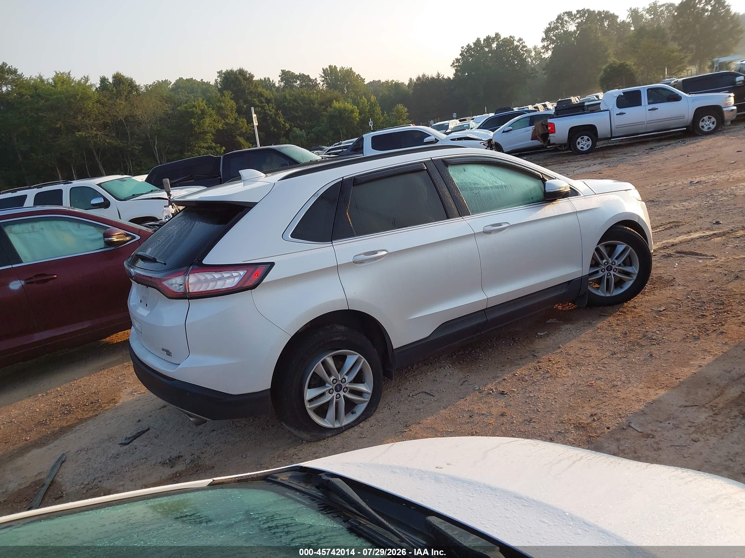 2015 Ford Edge Sel White vin: 2FMTK4J80FBB13629