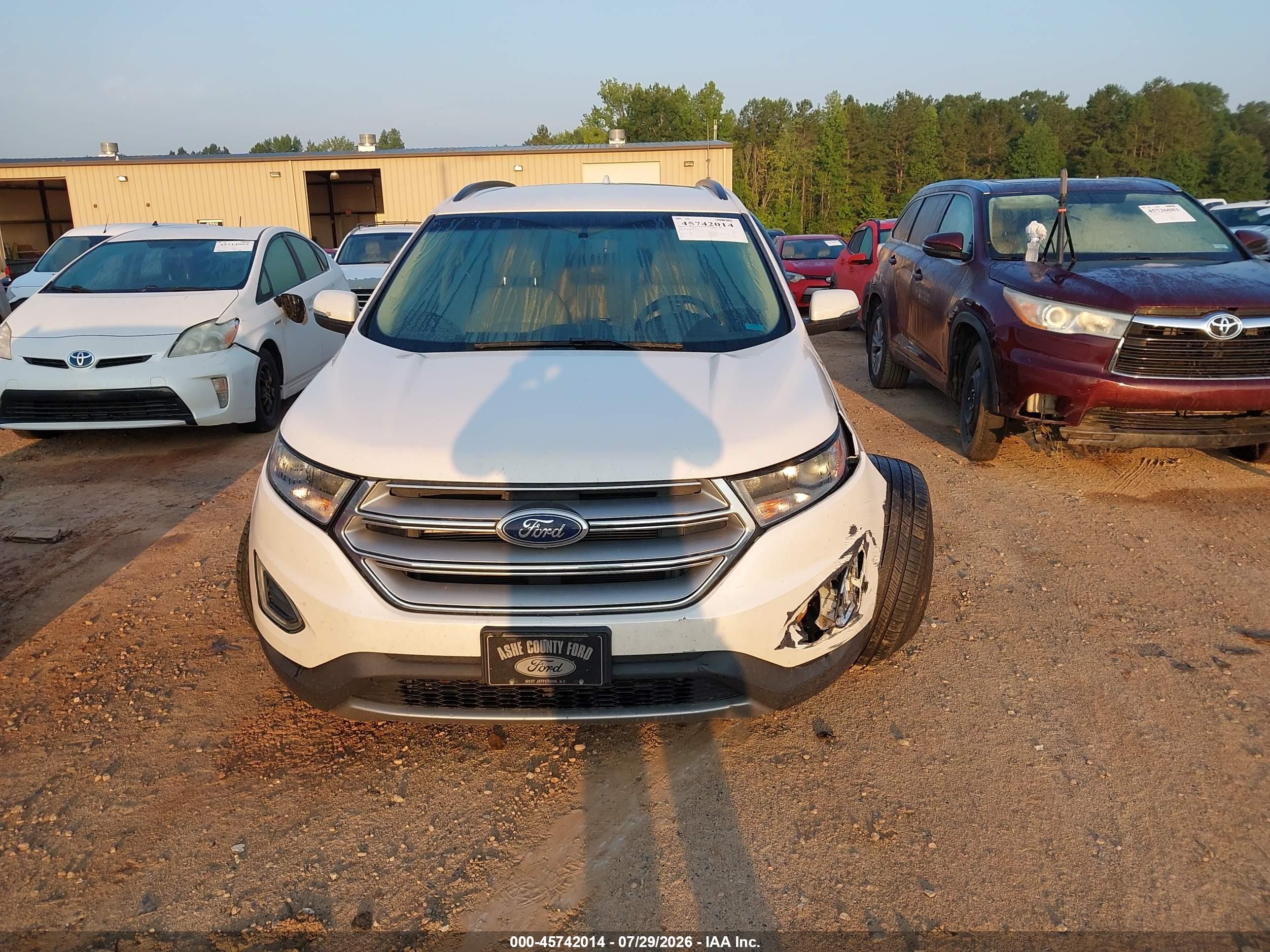2015 Ford Edge Sel White vin: 2FMTK4J80FBB13629