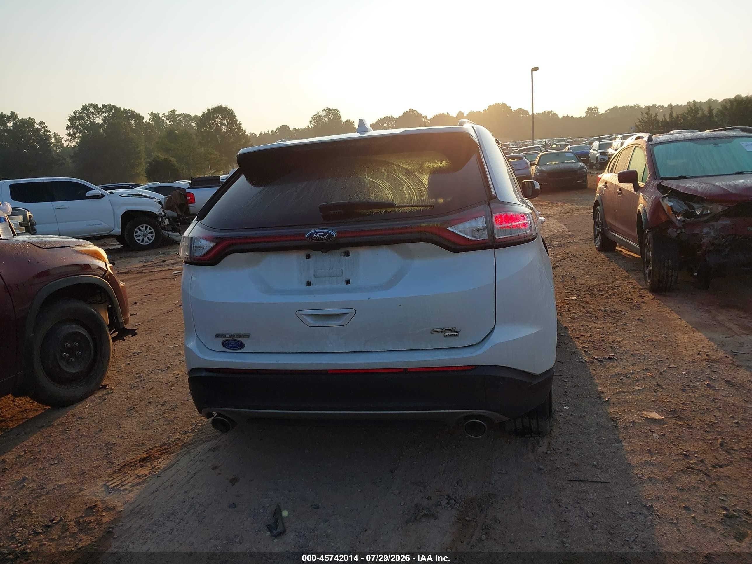 2015 Ford Edge Sel White vin: 2FMTK4J80FBB13629