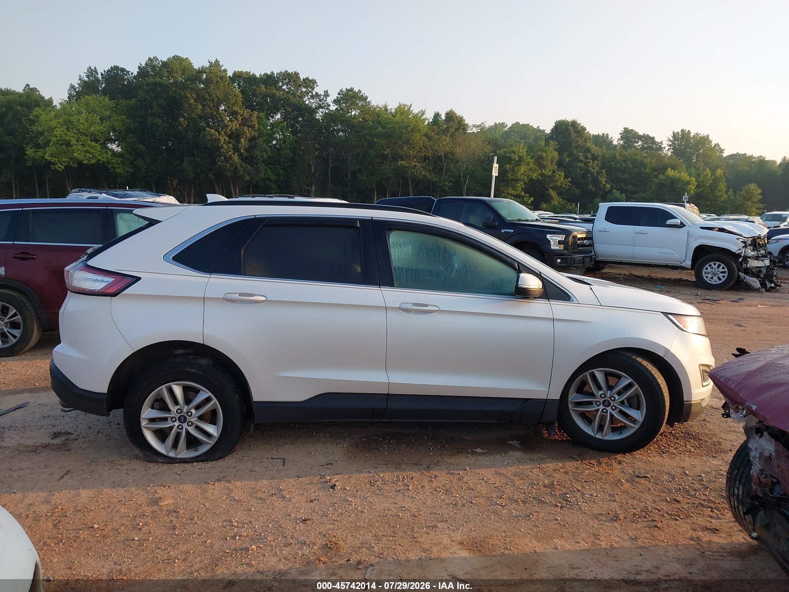 2015 Ford Edge Sel White vin: 2FMTK4J80FBB13629