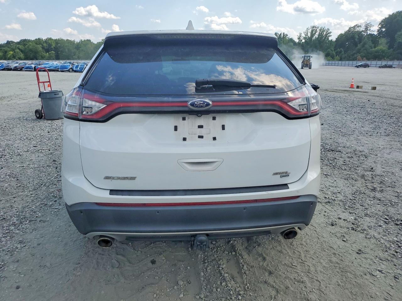 2015 Ford Edge Sel White vin: 2FMTK4J80FBB17065
