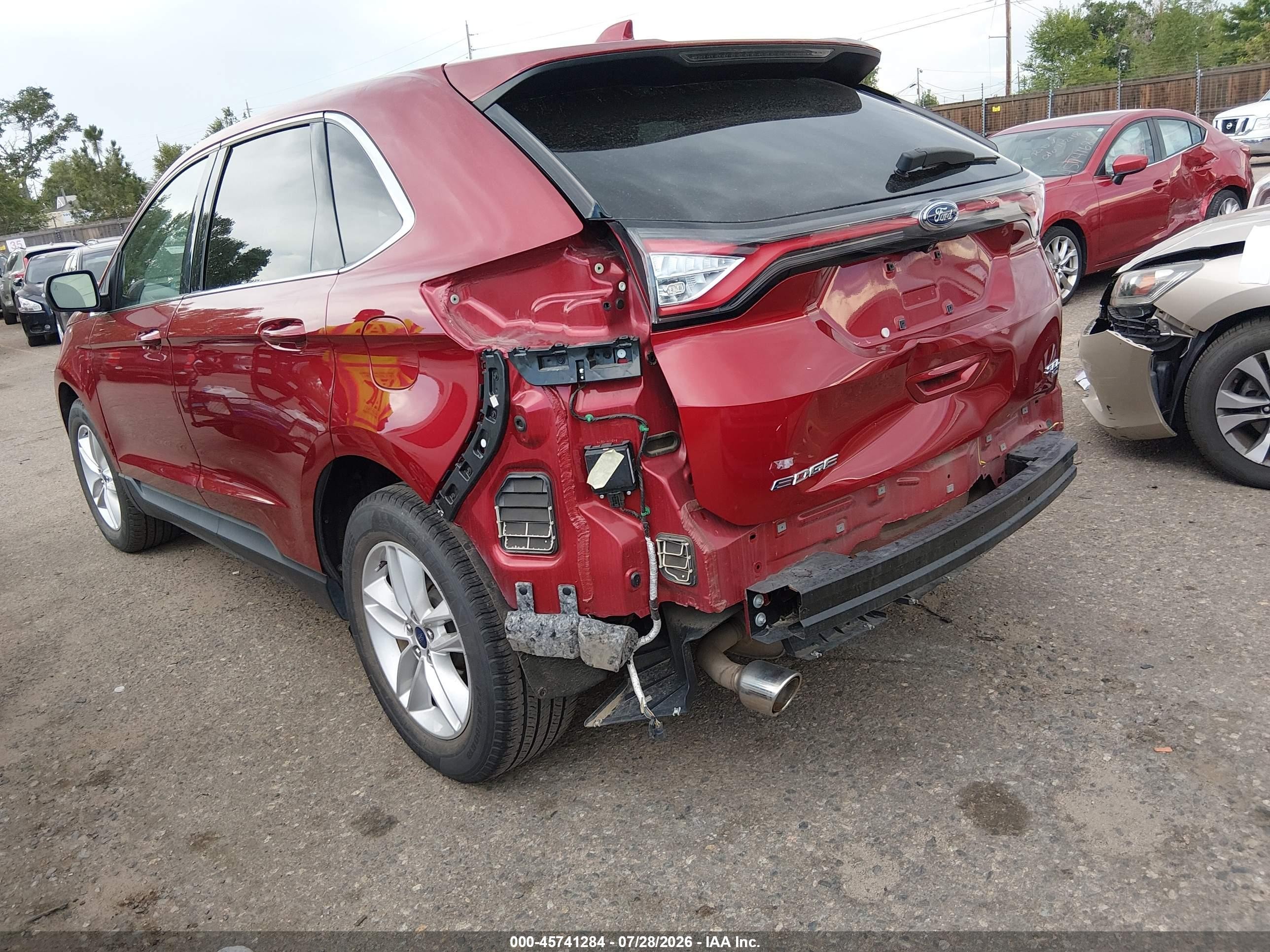 2015 Ford Edge Sel Red vin: 2FMTK4J80FBB19771
