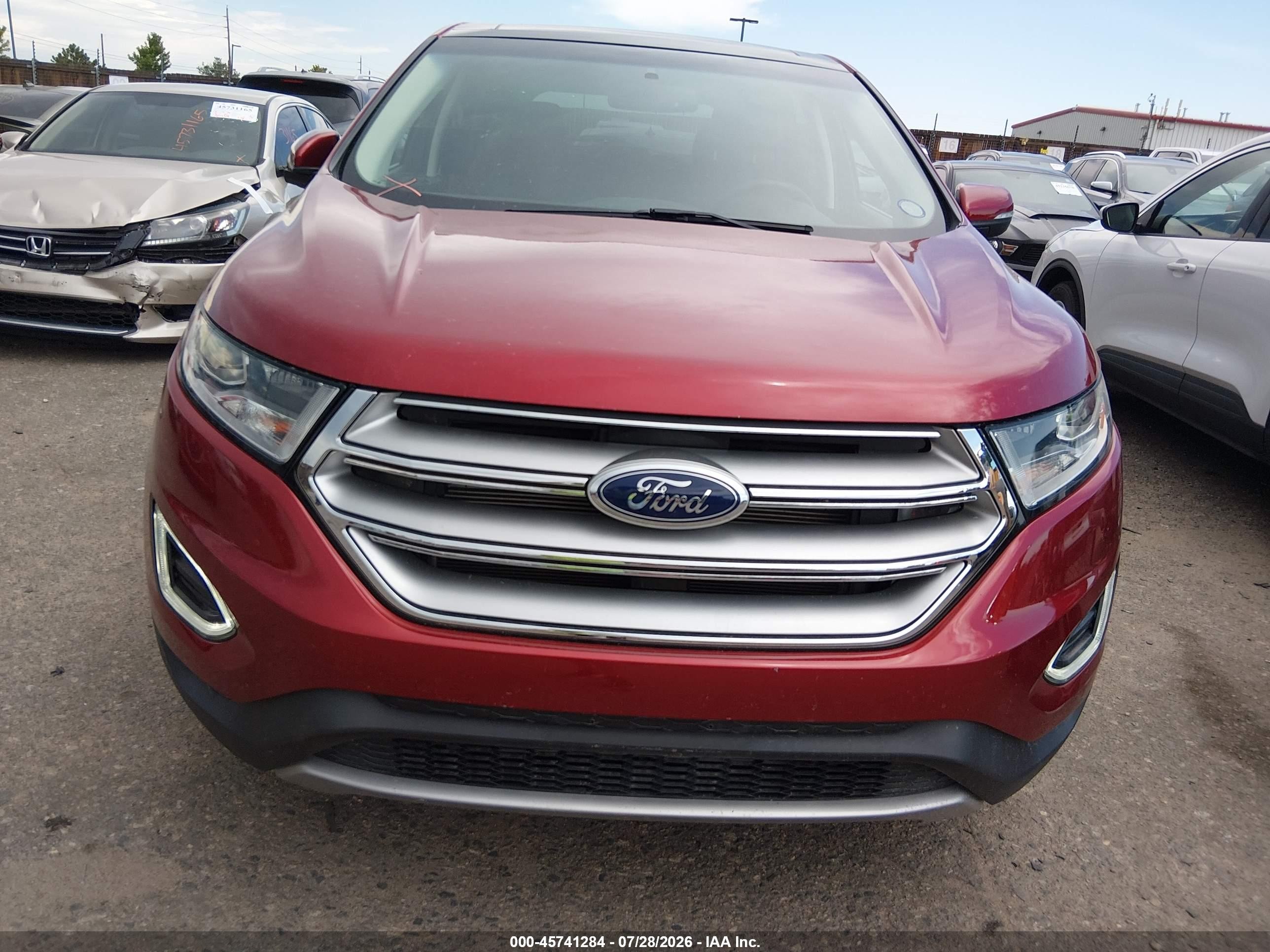 2015 Ford Edge Sel Red vin: 2FMTK4J80FBB19771