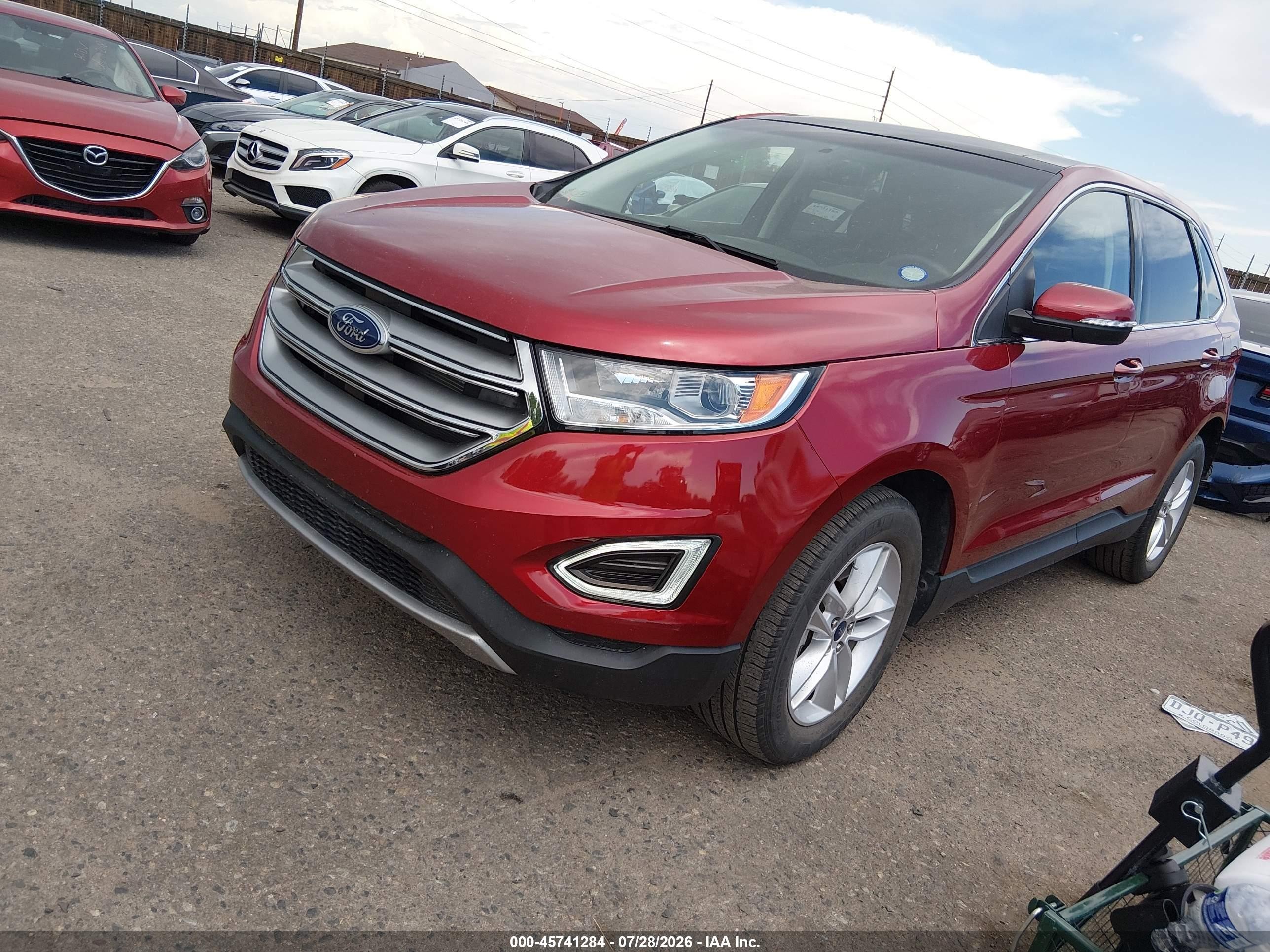 2015 Ford Edge Sel Red vin: 2FMTK4J80FBB19771
