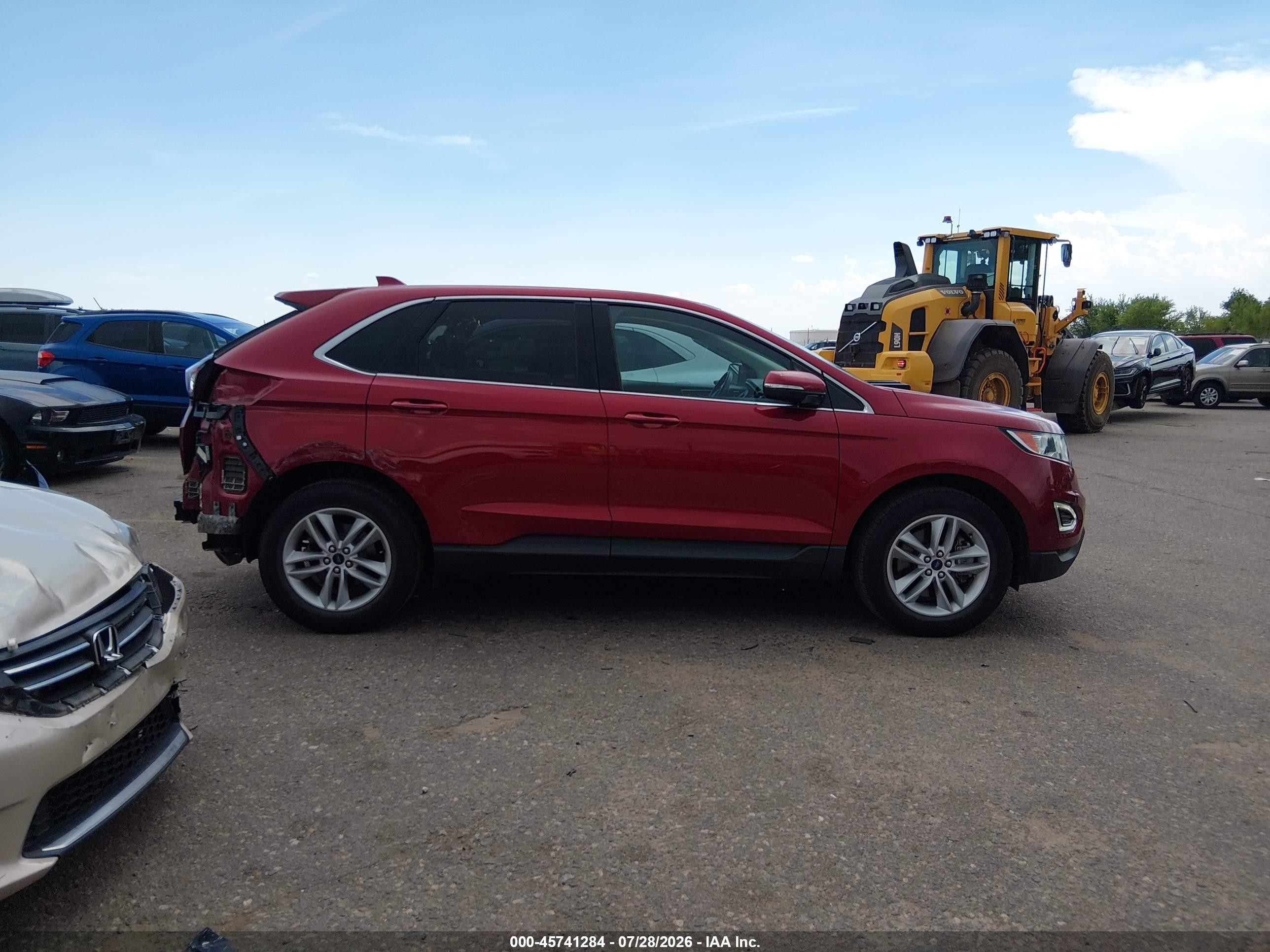 2015 Ford Edge Sel Red vin: 2FMTK4J80FBB19771