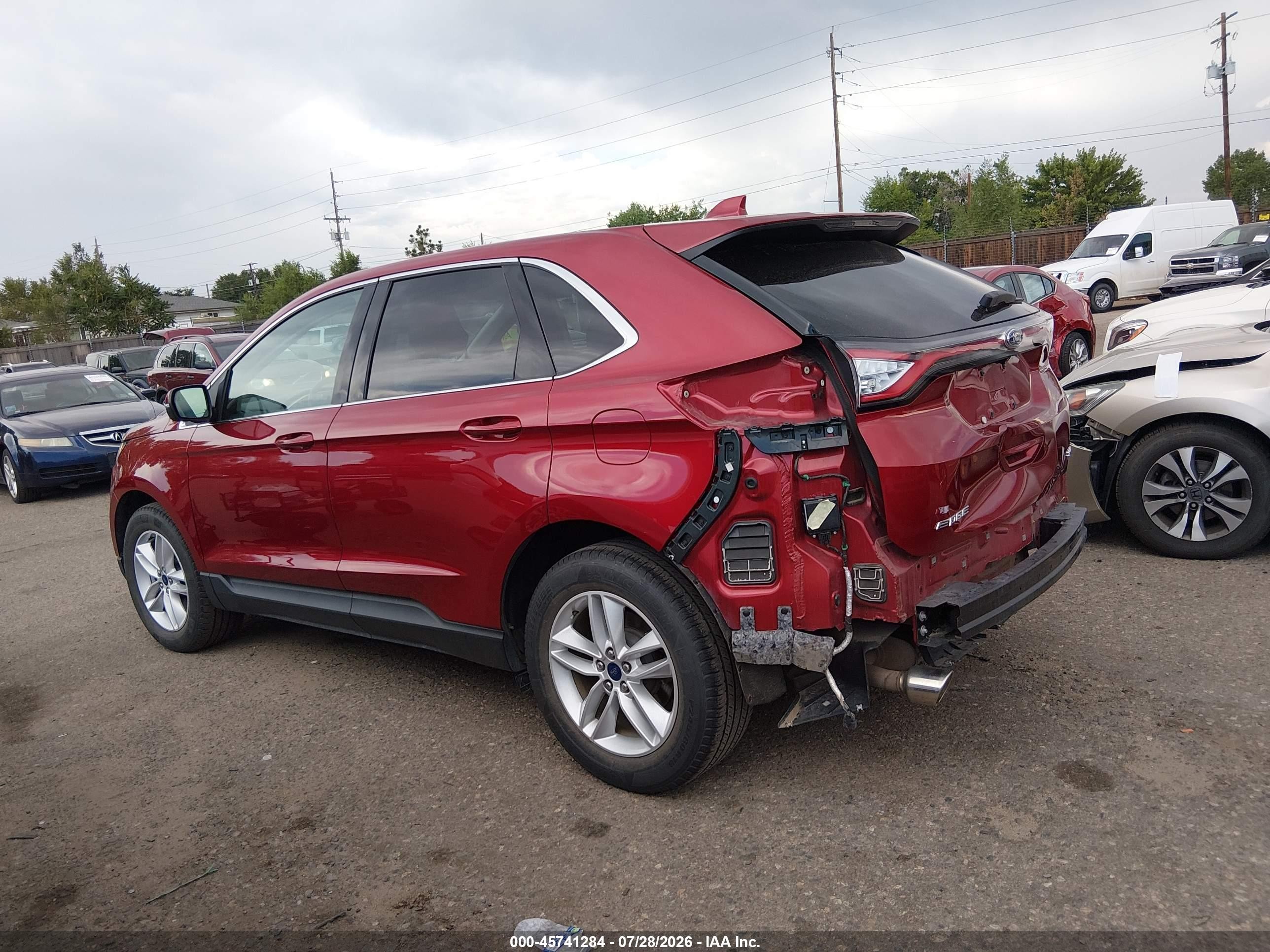 2015 Ford Edge Sel Red vin: 2FMTK4J80FBB19771