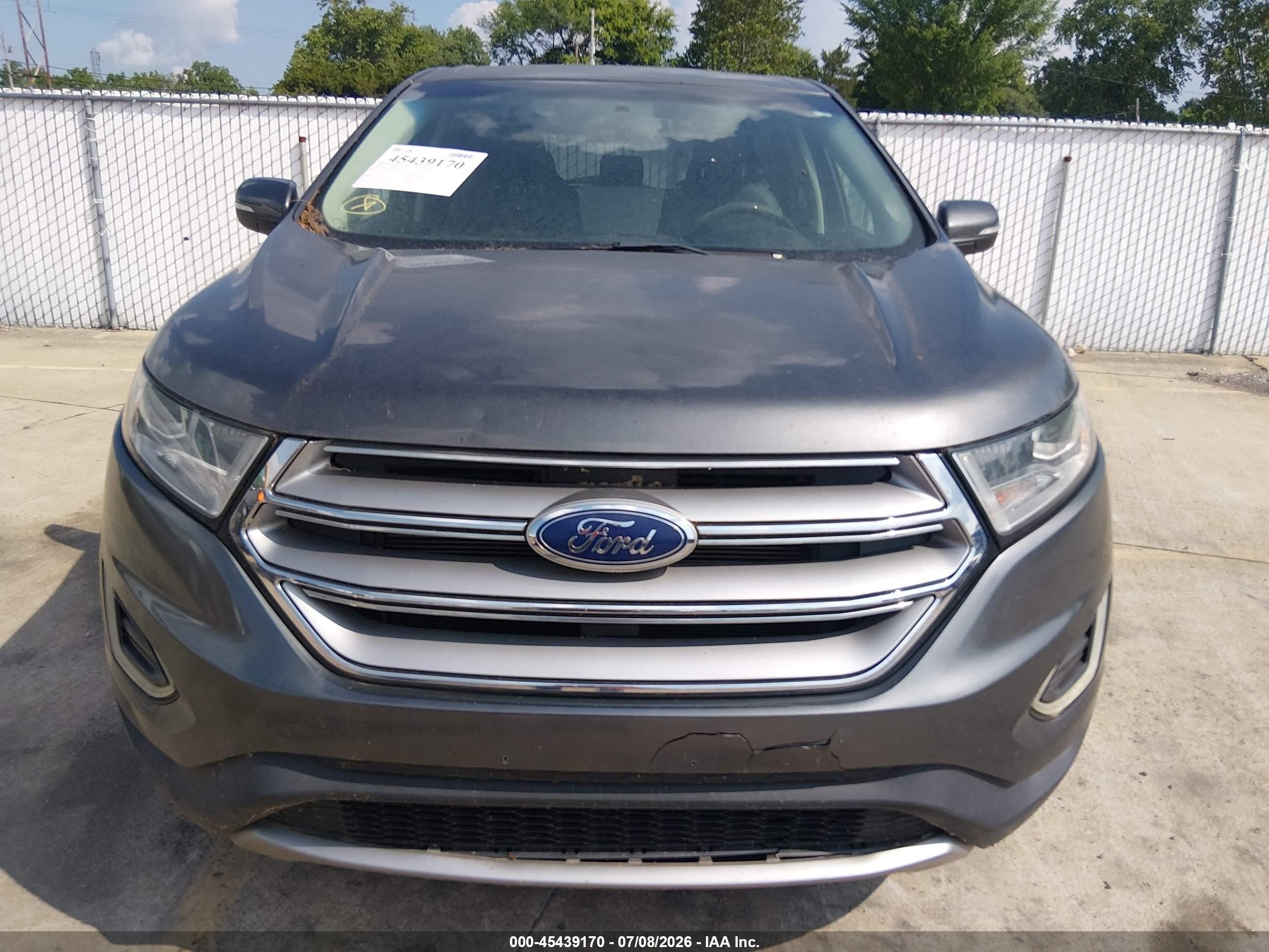 2015 Ford Edge Sel Gray vin: 2FMTK4J80FBB63222