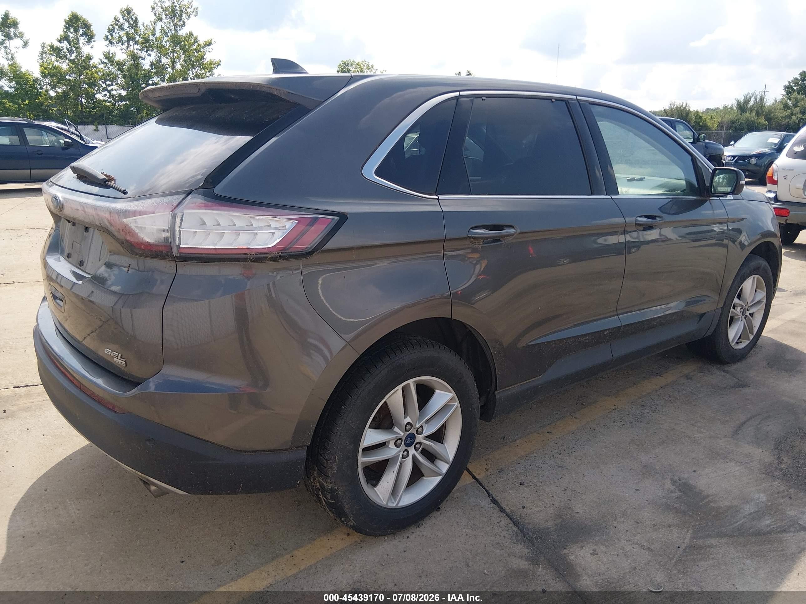 2015 Ford Edge Sel Gray vin: 2FMTK4J80FBB63222