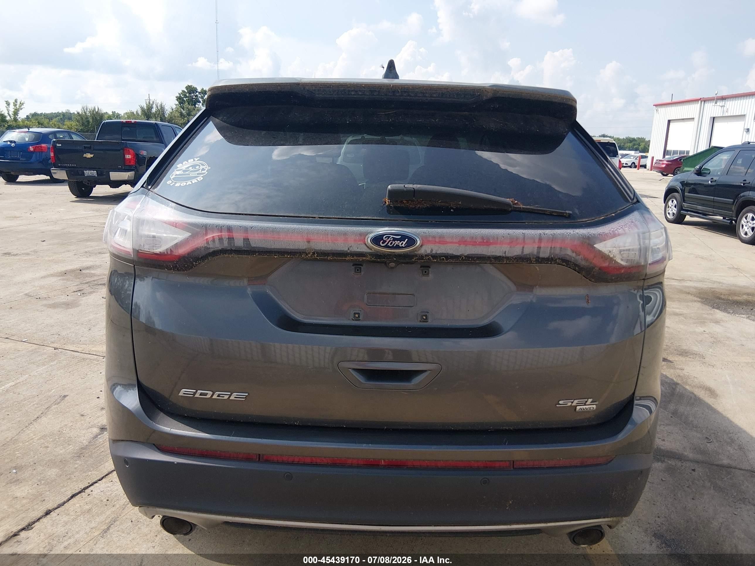 2015 Ford Edge Sel Gray vin: 2FMTK4J80FBB63222
