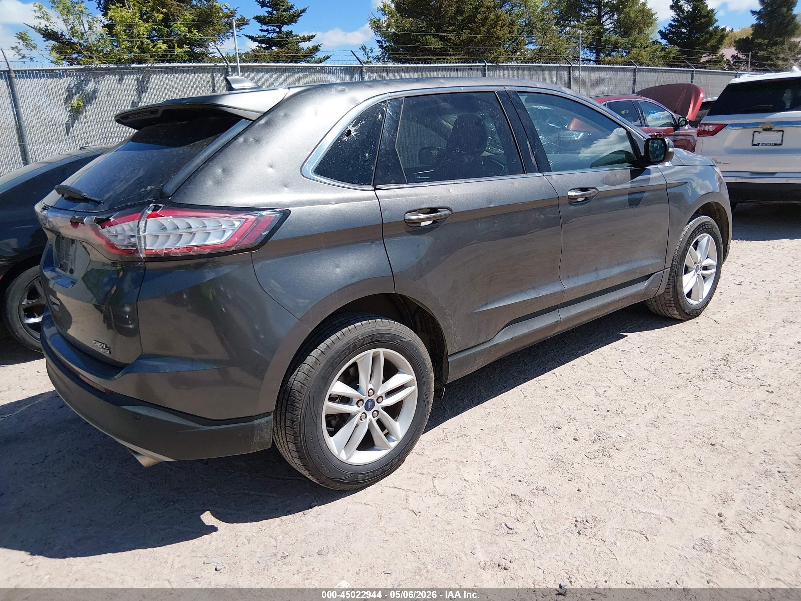 2015 Ford Edge Sel Gray vin: 2FMTK4J80FBB74611