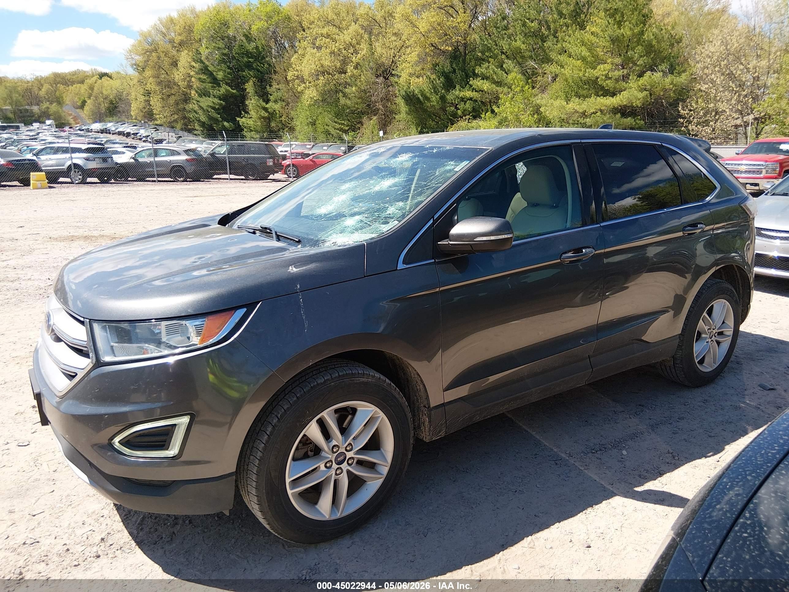 2015 Ford Edge Sel Gray vin: 2FMTK4J80FBB74611