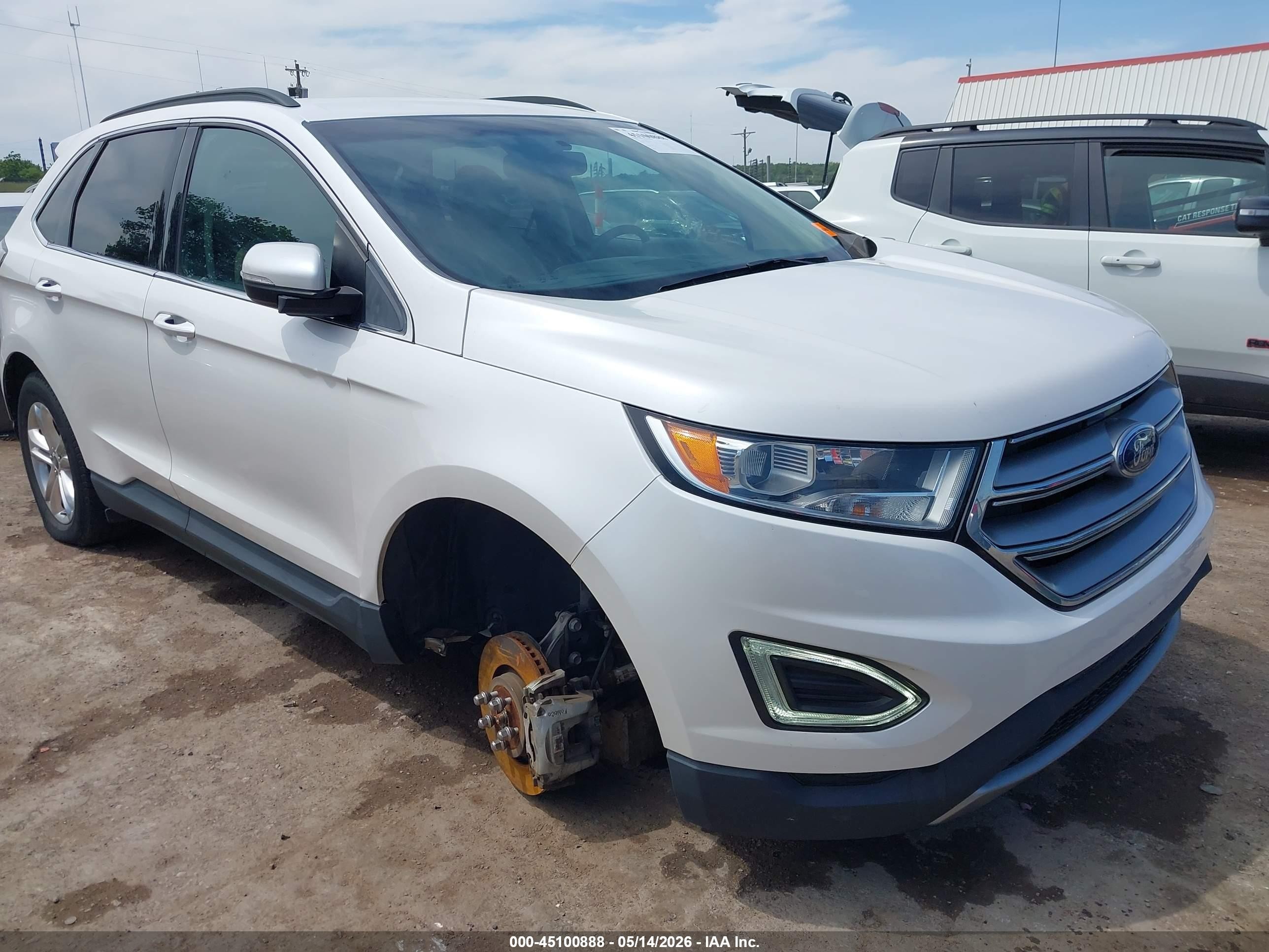 2015 Ford Edge Sel White vin: 2FMTK4J80FBB96253