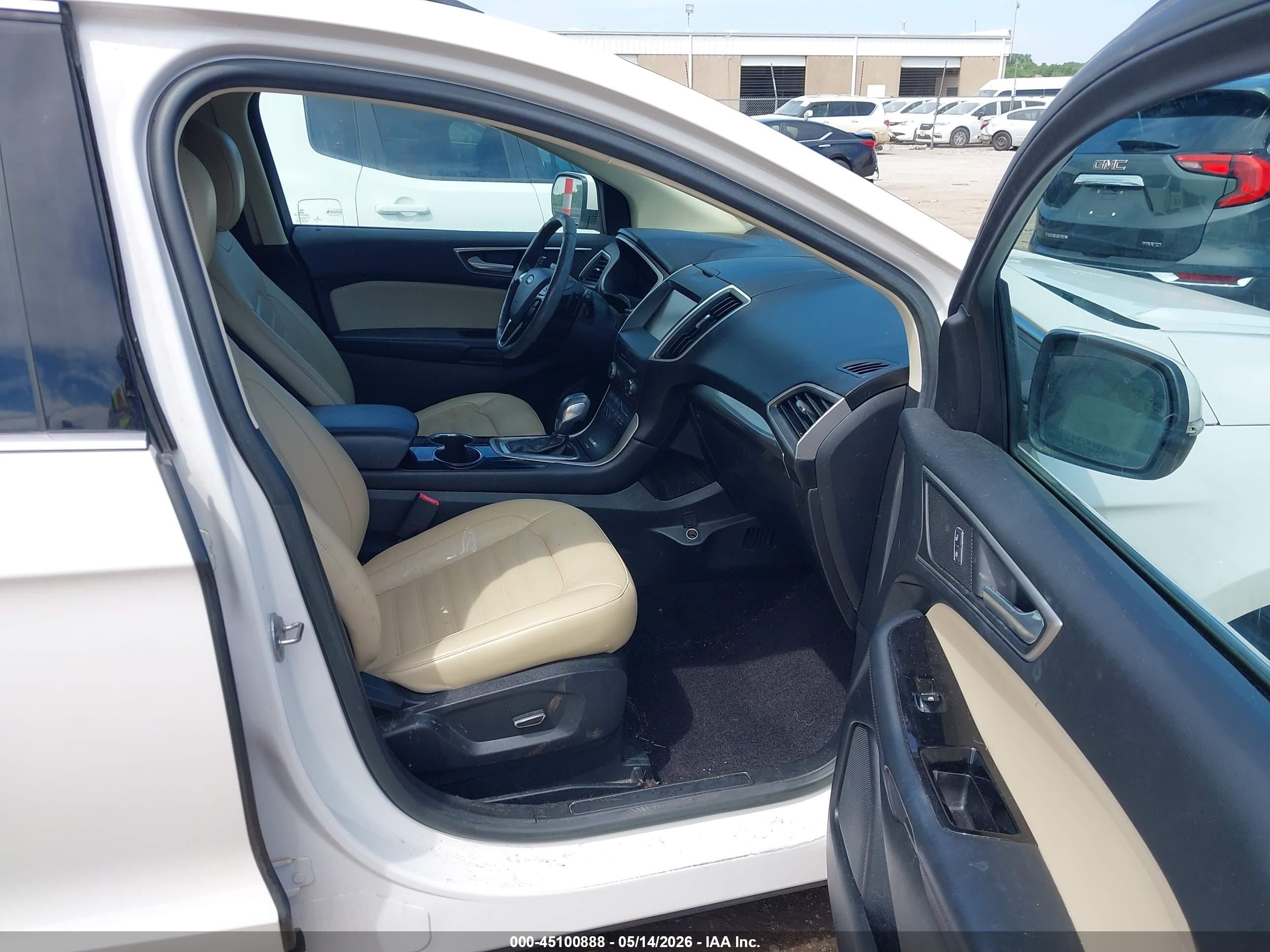 2015 Ford Edge Sel White vin: 2FMTK4J80FBB96253