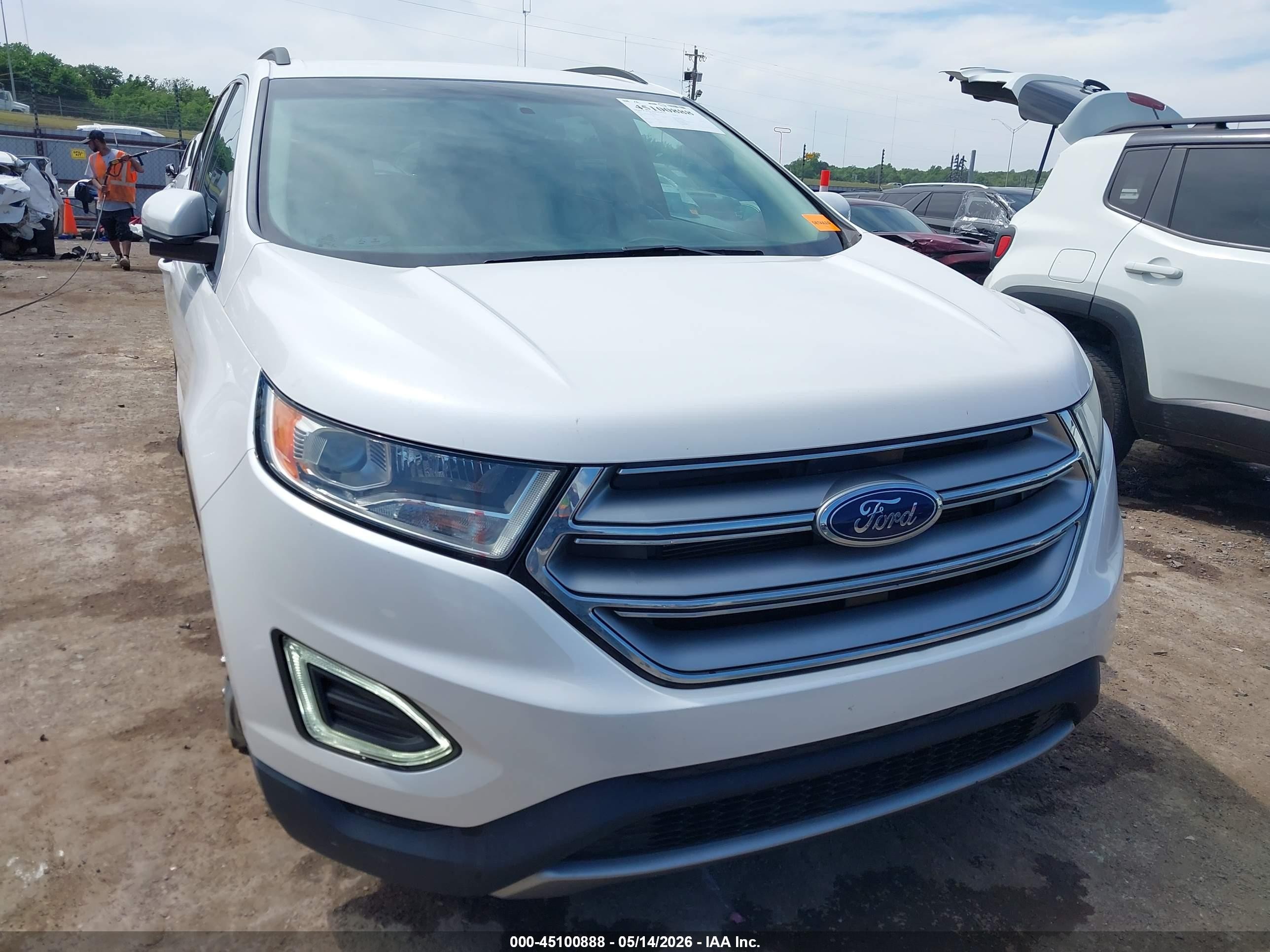2015 Ford Edge Sel White vin: 2FMTK4J80FBB96253