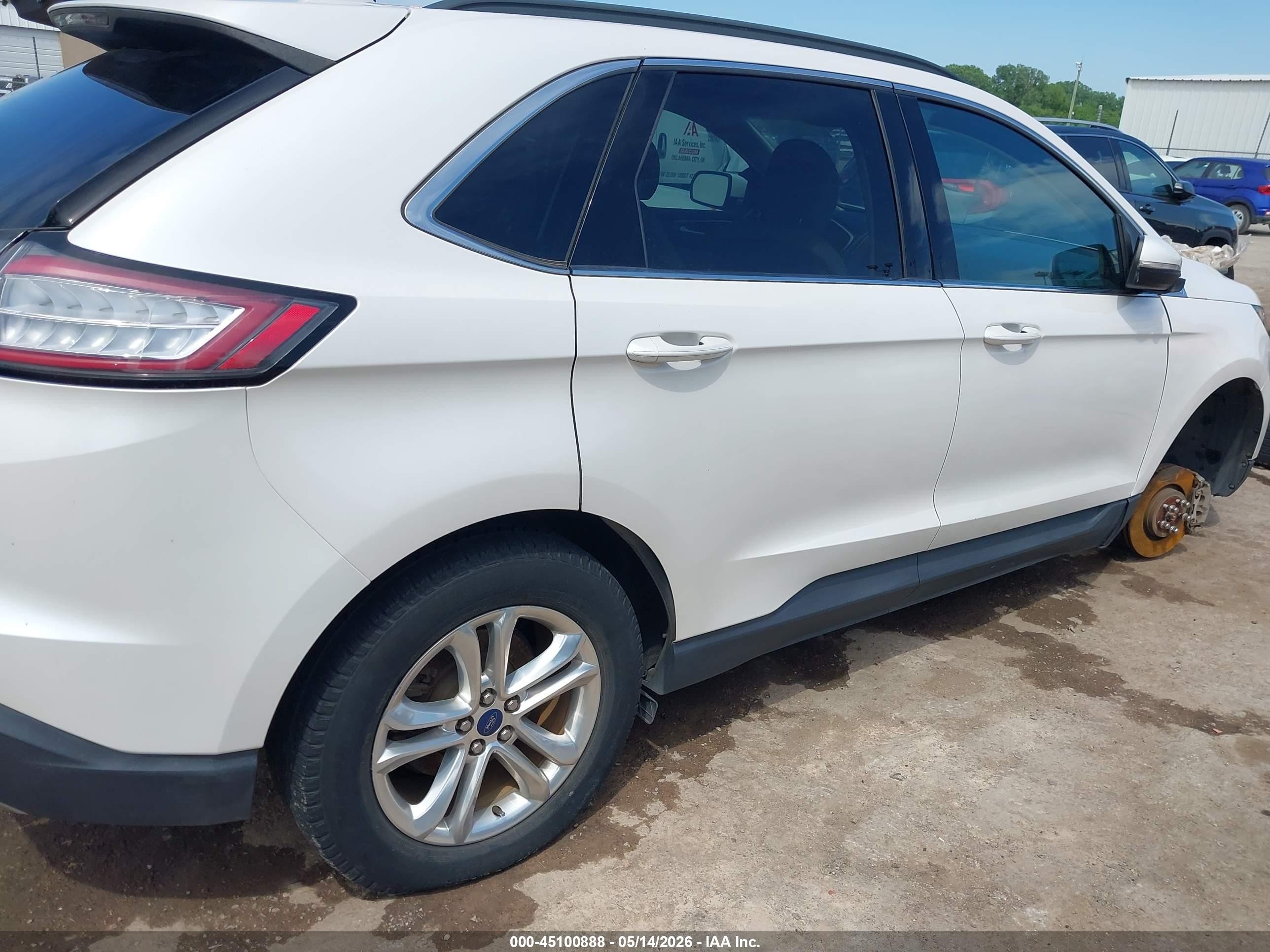 2015 Ford Edge Sel White vin: 2FMTK4J80FBB96253