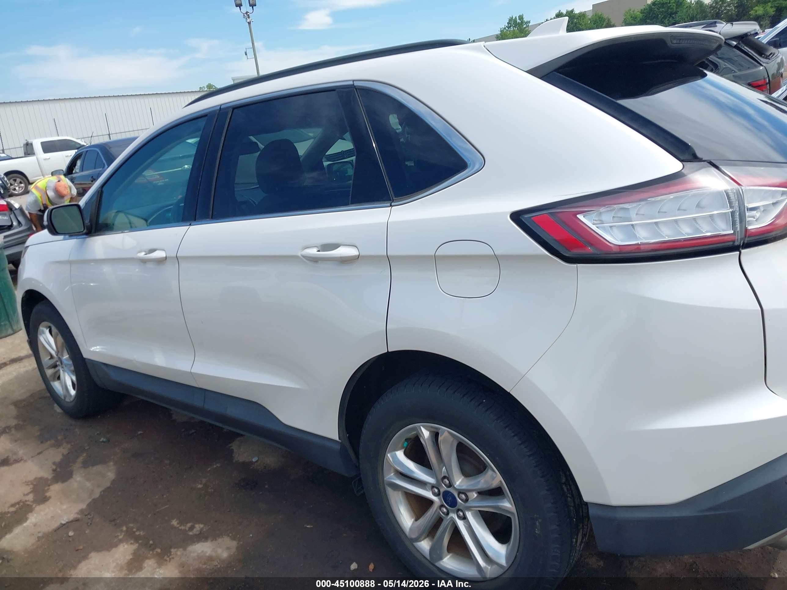 2015 Ford Edge Sel White vin: 2FMTK4J80FBB96253