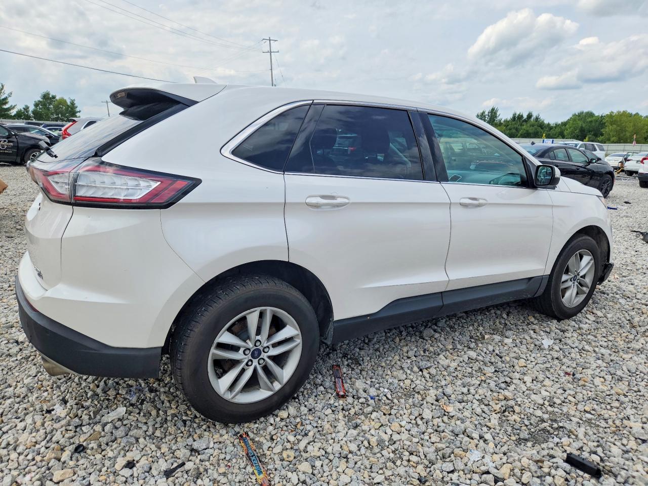 2015 Ford Edge Sel White vin: 2FMTK4J81FBB02963