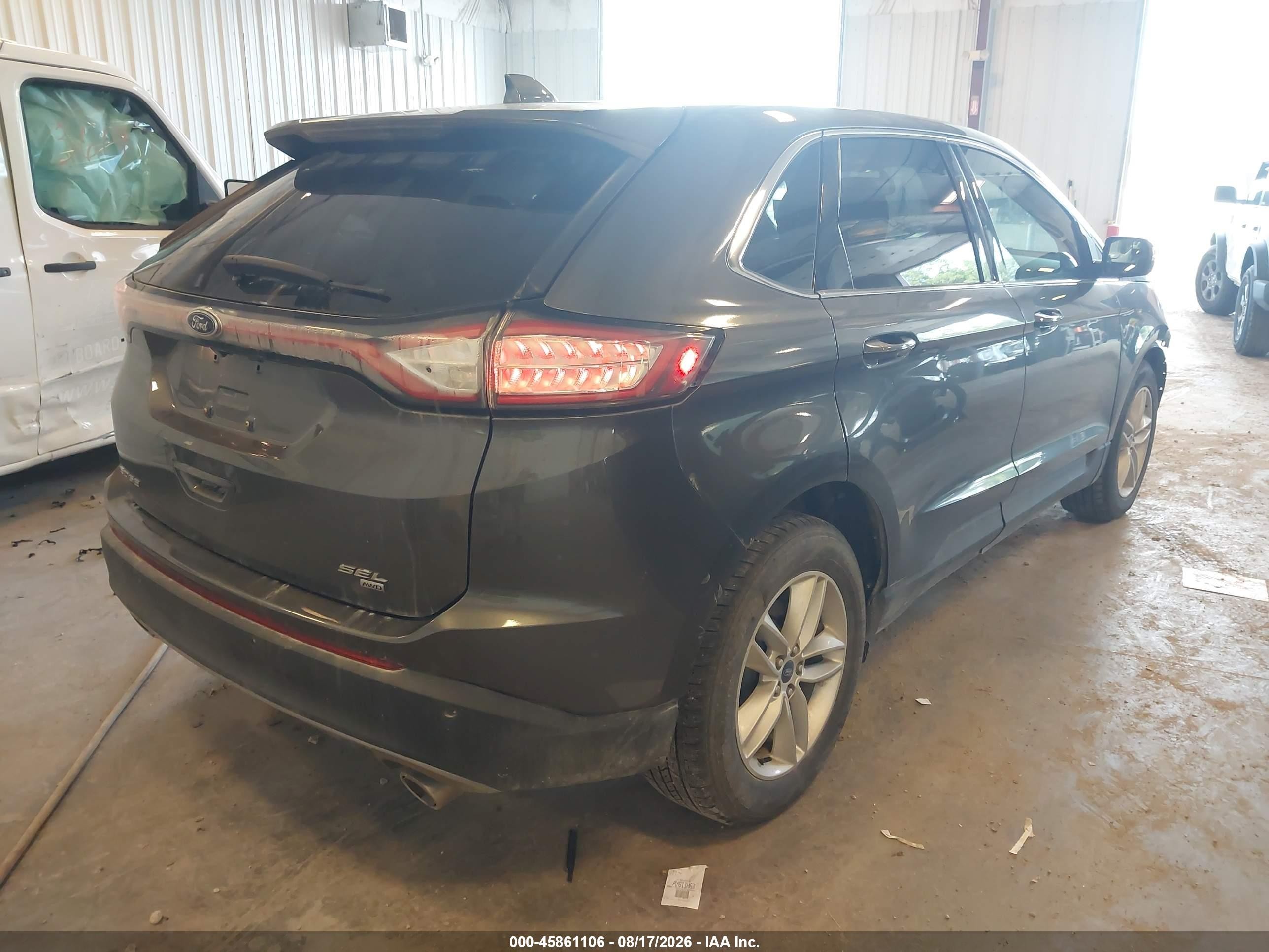 2015 Ford Edge Sel Gray vin: 2FMTK4J81FBB17768