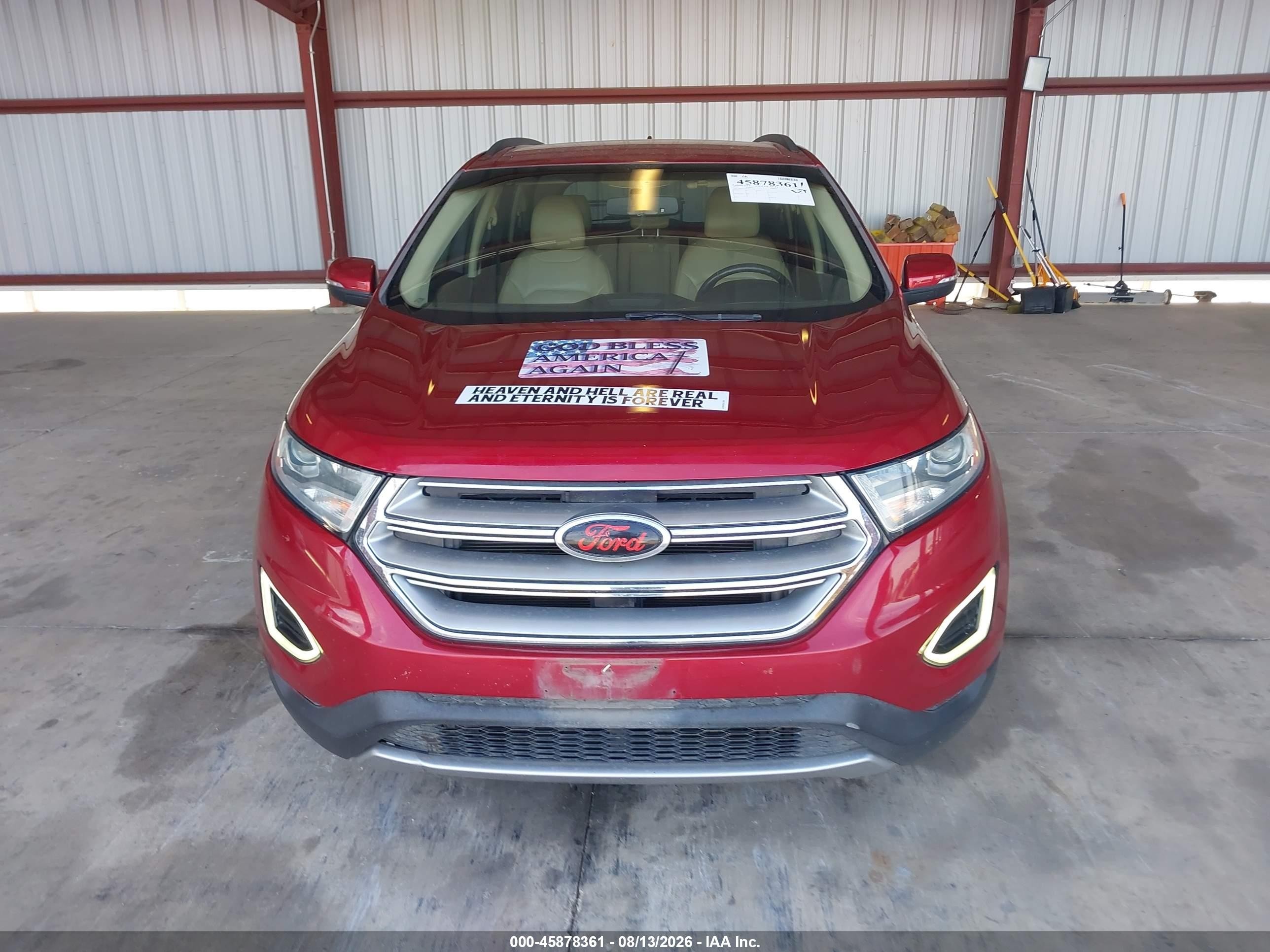 2015 Ford Edge Sel Red vin: 2FMTK4J81FBB23389