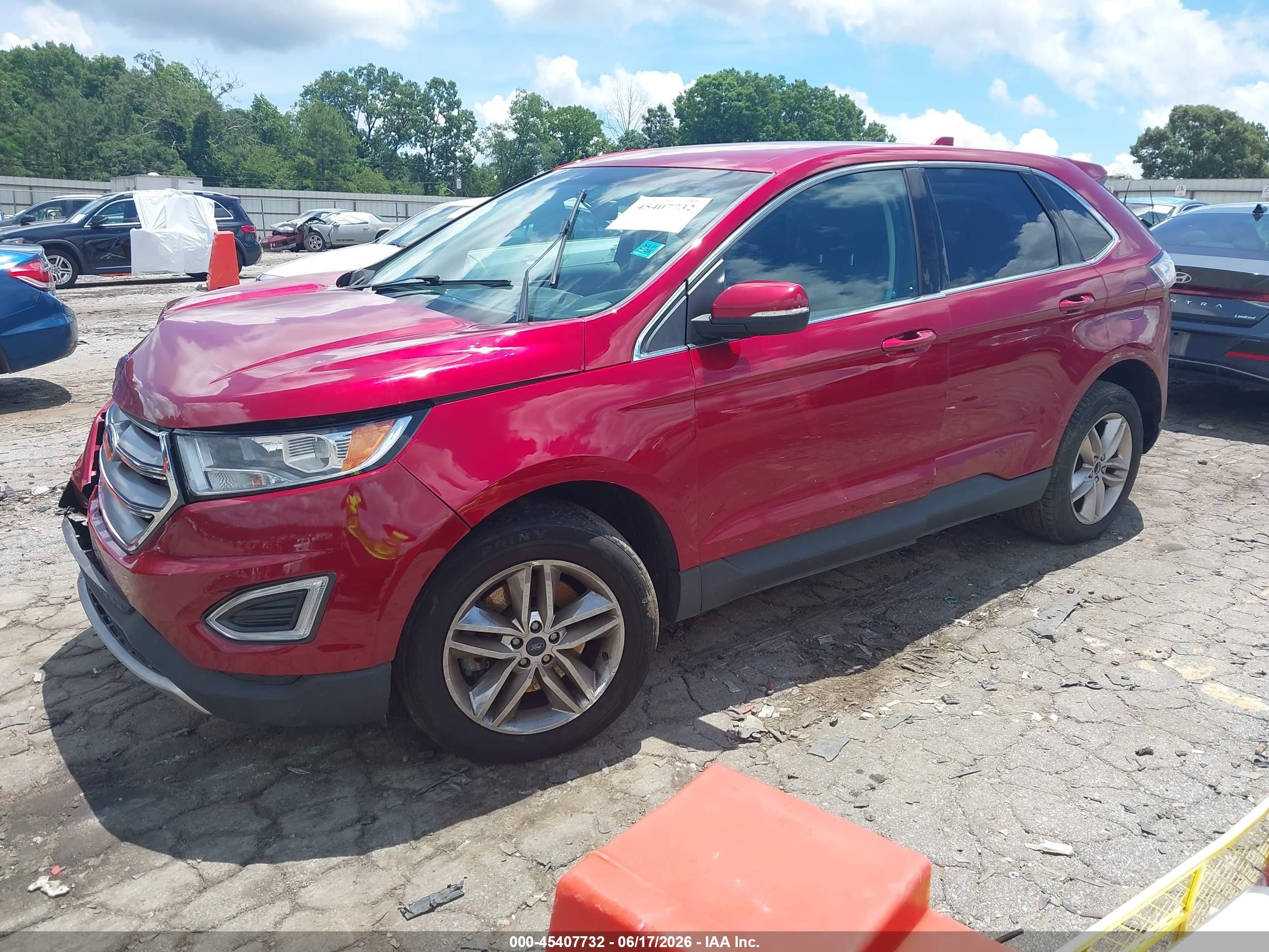 2015 Ford Edge Sel Red vin: 2FMTK4J81FBB85259