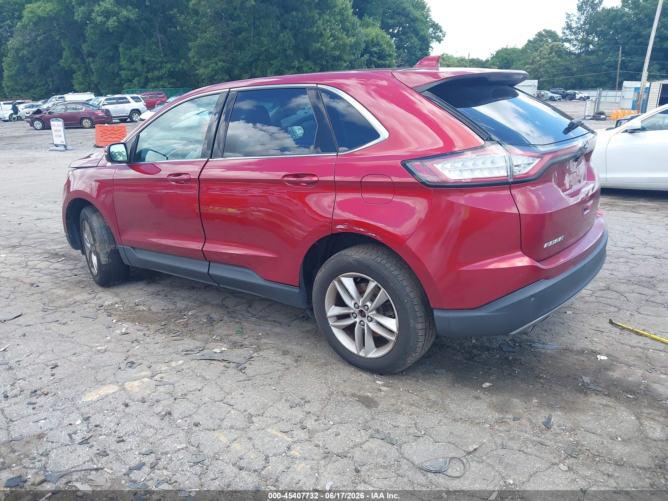 2015 Ford Edge Sel Red vin: 2FMTK4J81FBB85259
