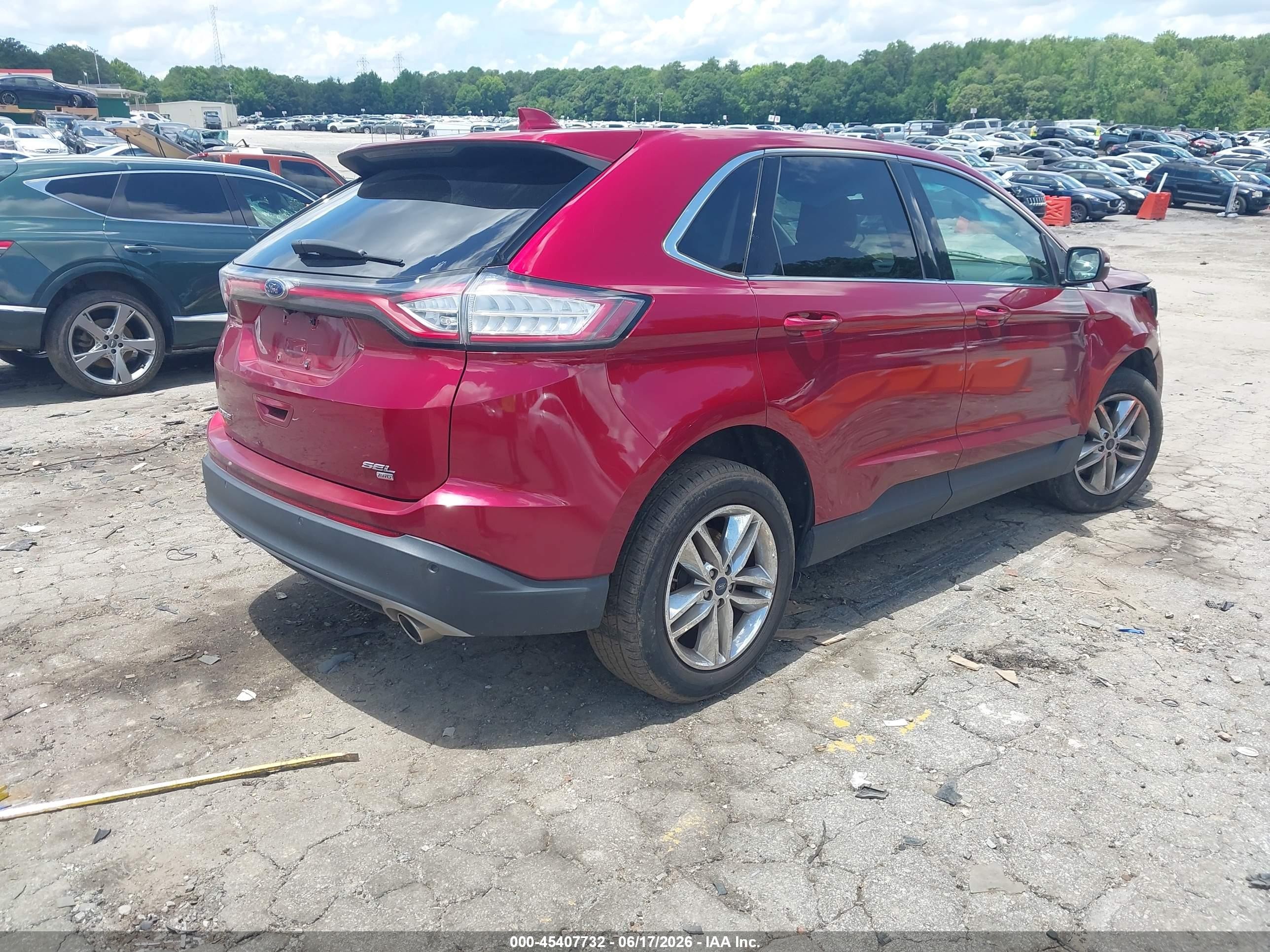 2015 Ford Edge Sel Red vin: 2FMTK4J81FBB85259